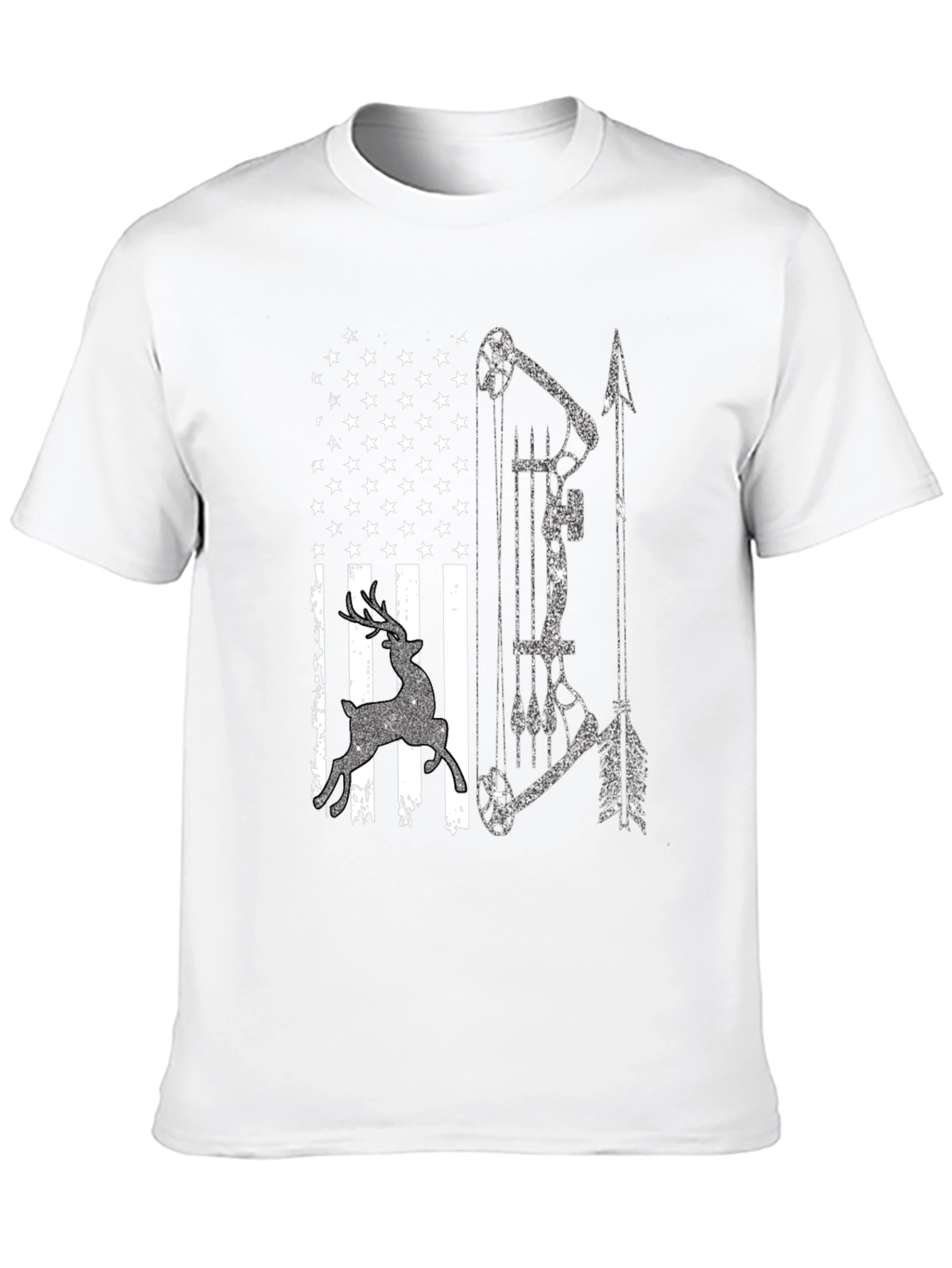 American Flag Deer Bow Hunting T-Shirt