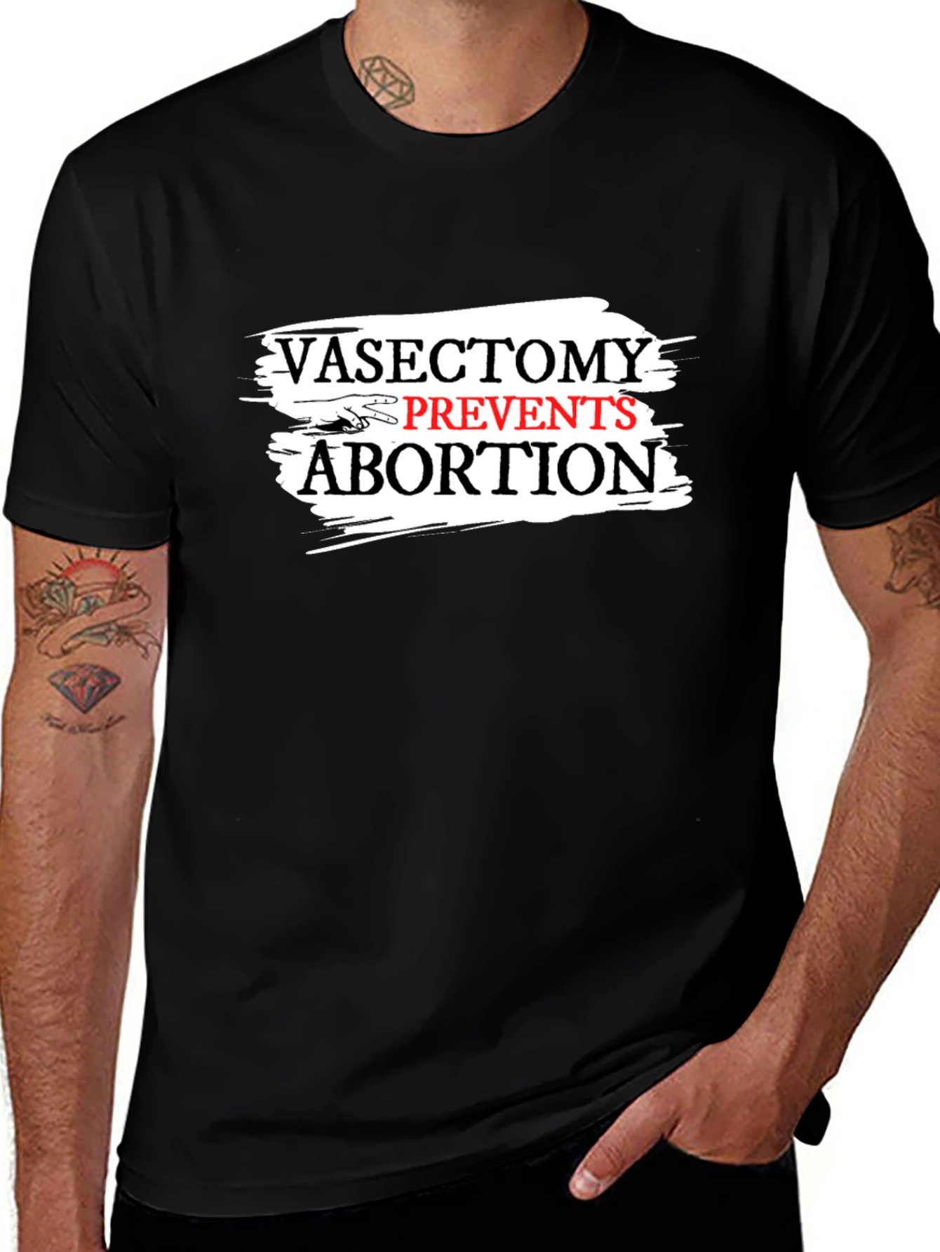 Vasectomy Prevents Abortion Slogan Graphic T-Shirt