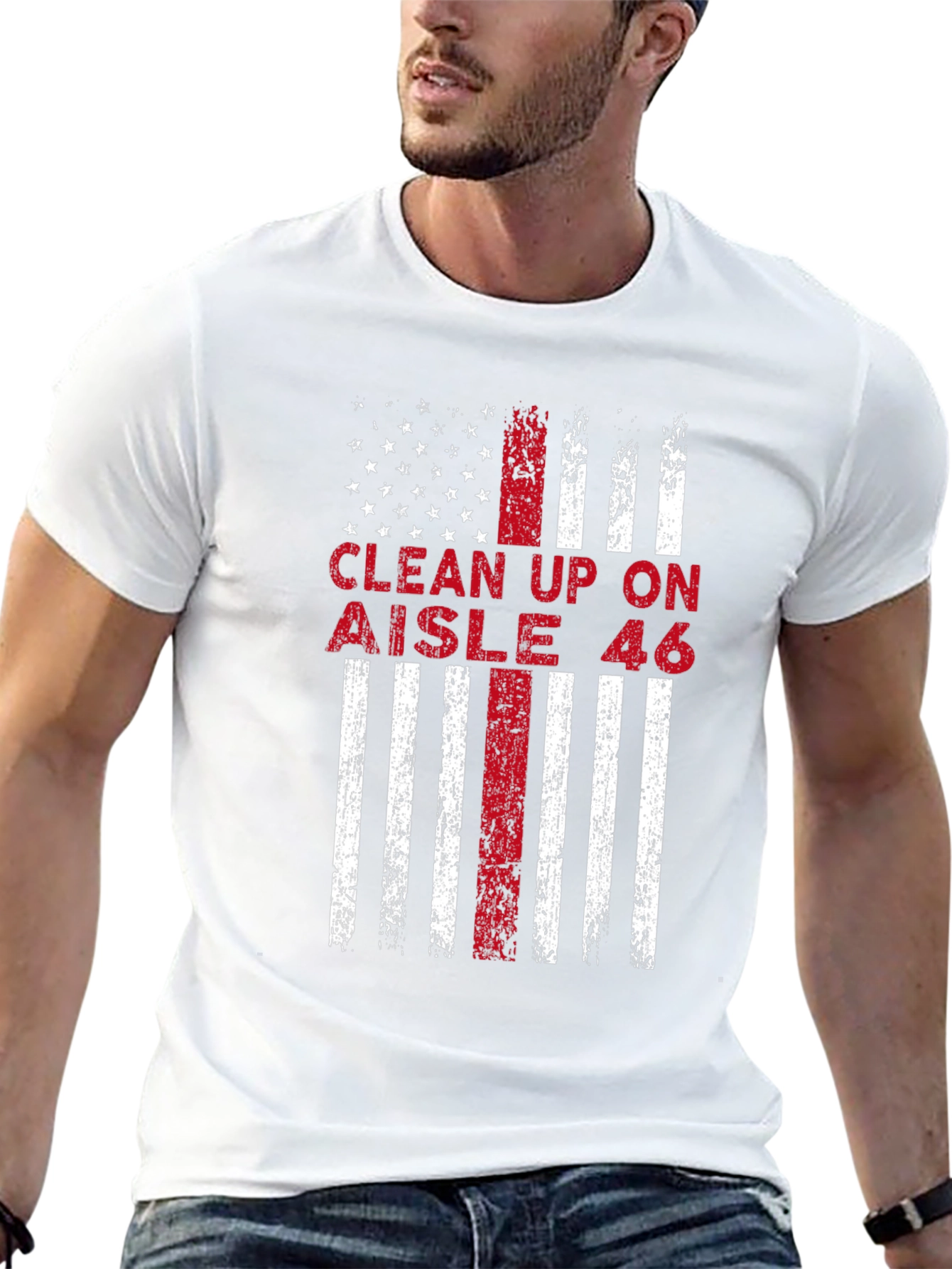 Clean Up On Aisle 46 American Flag T-Shirt