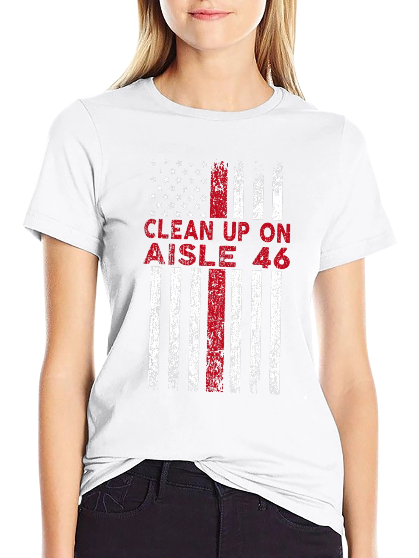 Clean Up On Aisle 46 American Flag T-Shirt