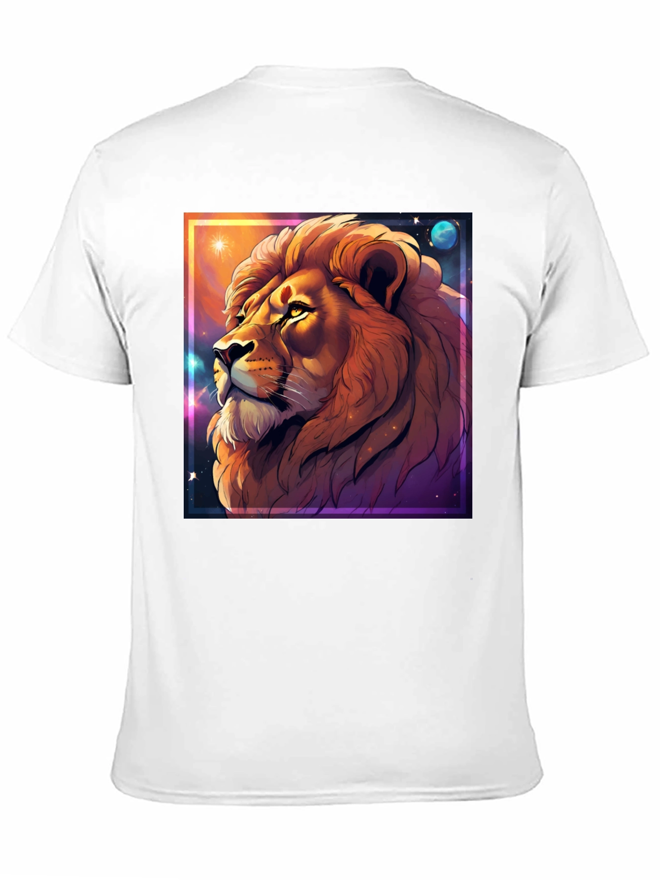 Lion Galaxy Graphic T-Shirt - Unisex Black Tee