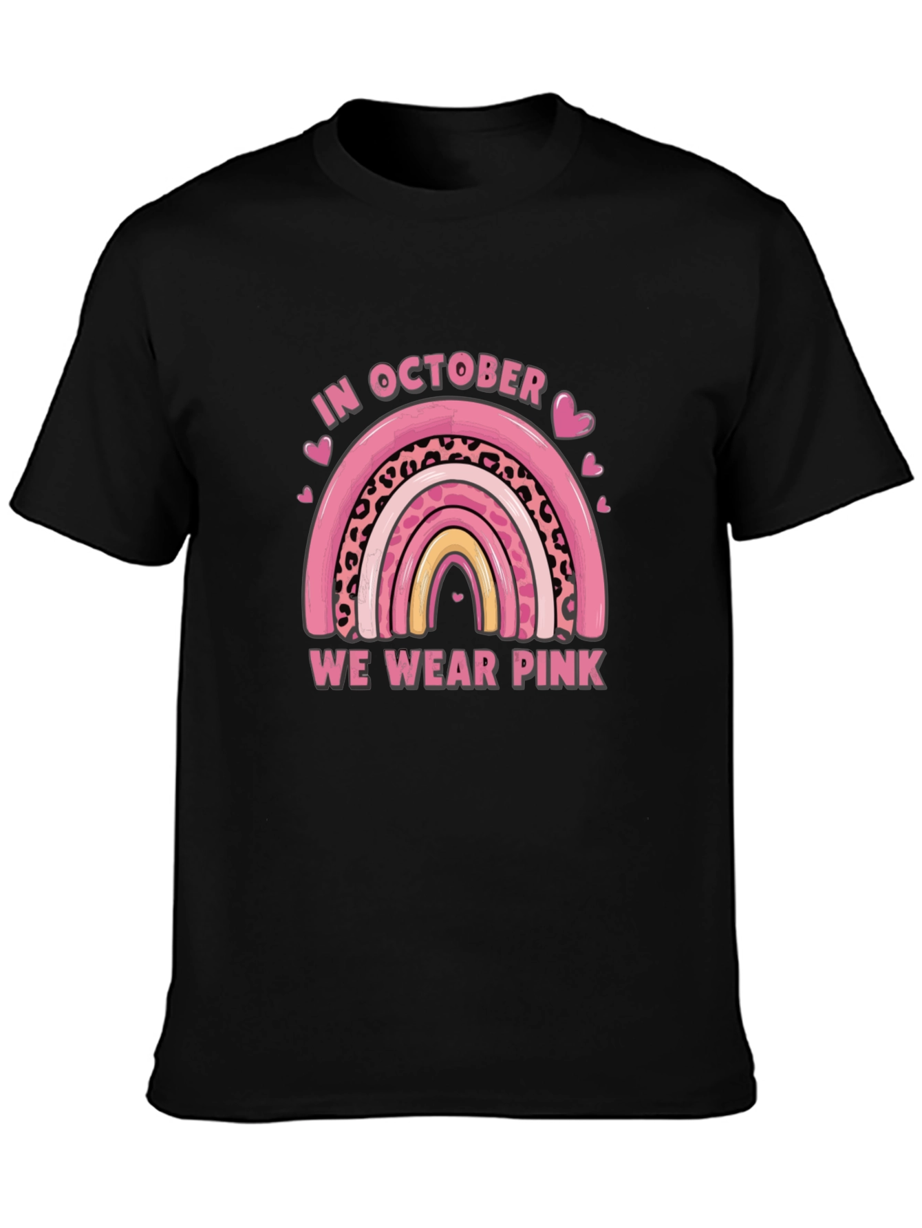 October Breast Cancer Awareness Rainbow T-Shirt