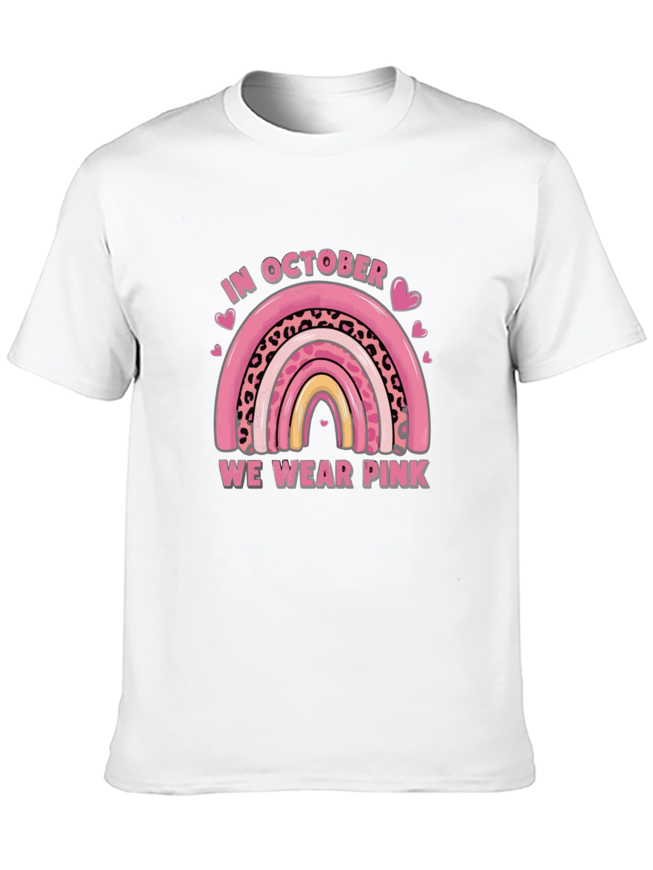 October Breast Cancer Awareness Rainbow T-Shirt