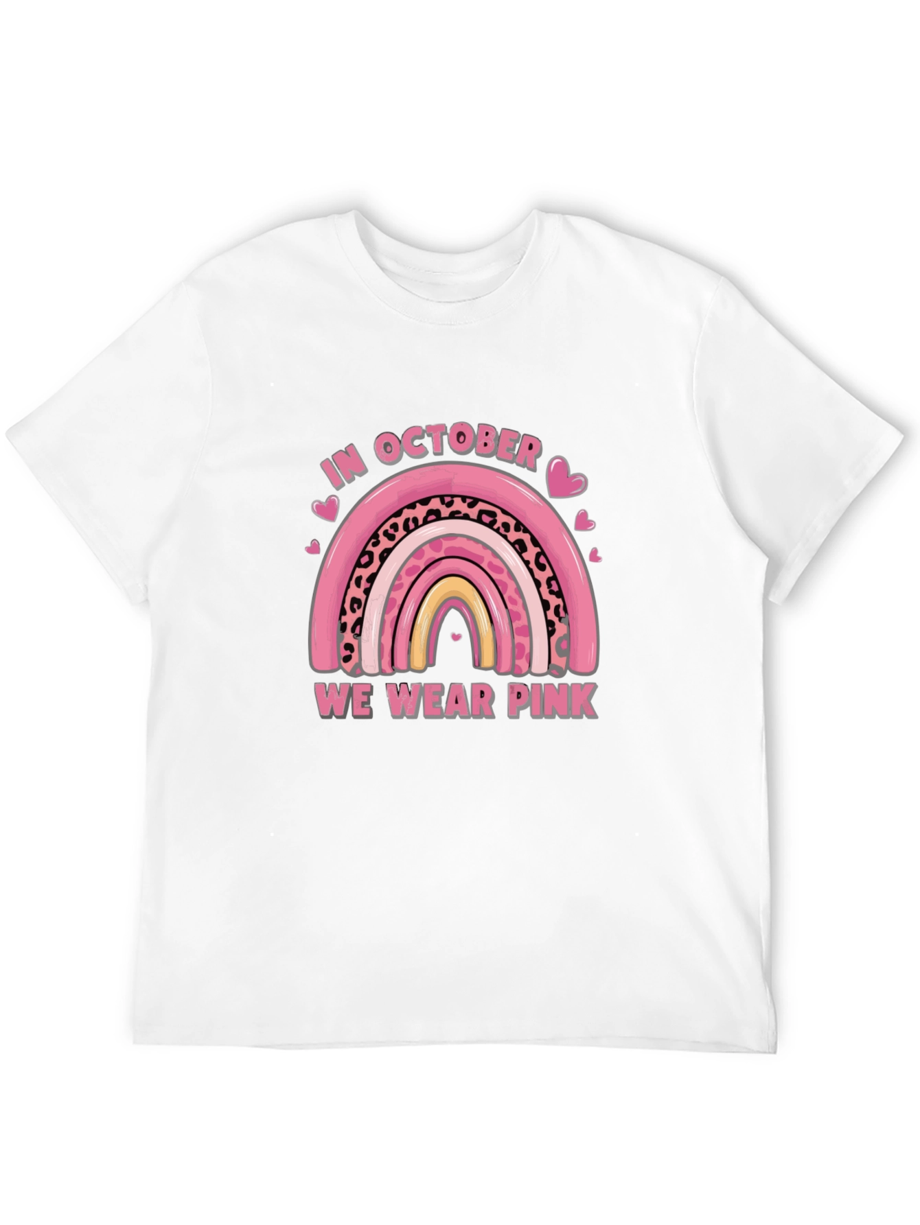 October Breast Cancer Awareness Rainbow T-Shirt