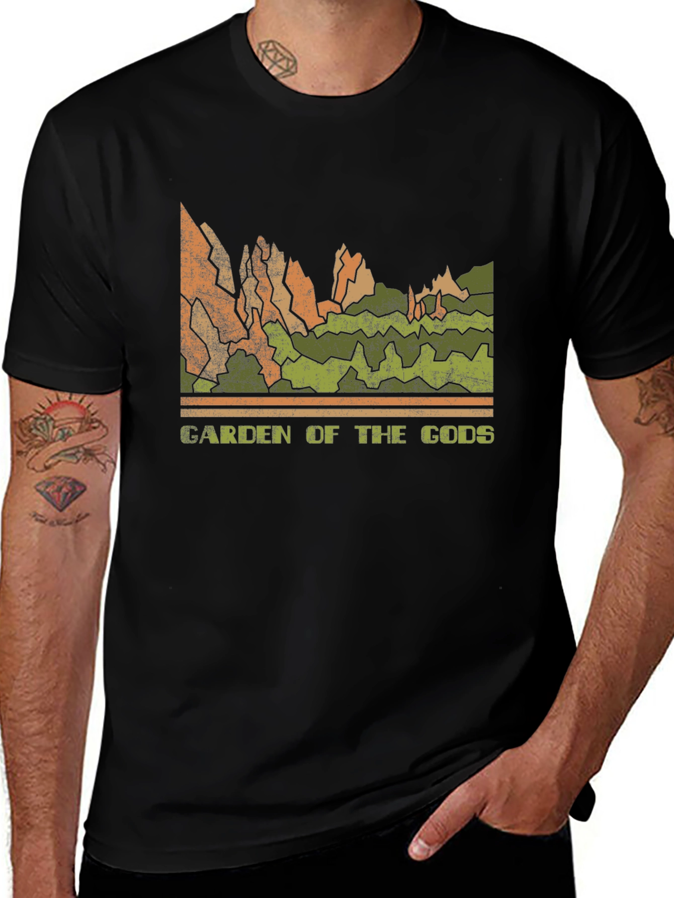 Garden of the Gods Retro Graphic Tee - Black