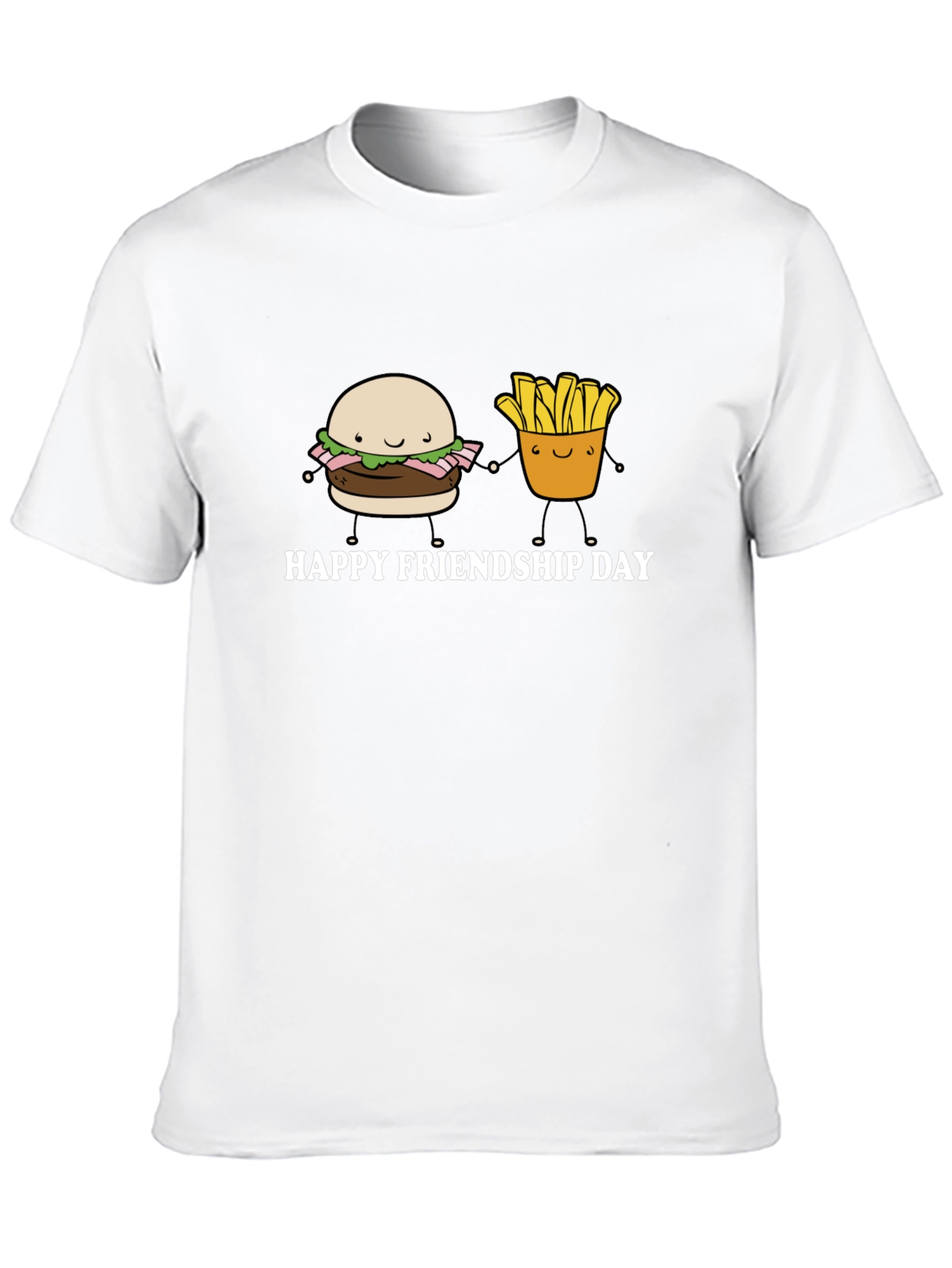 Happy Friendship Day Burger and Fries T-Shirt