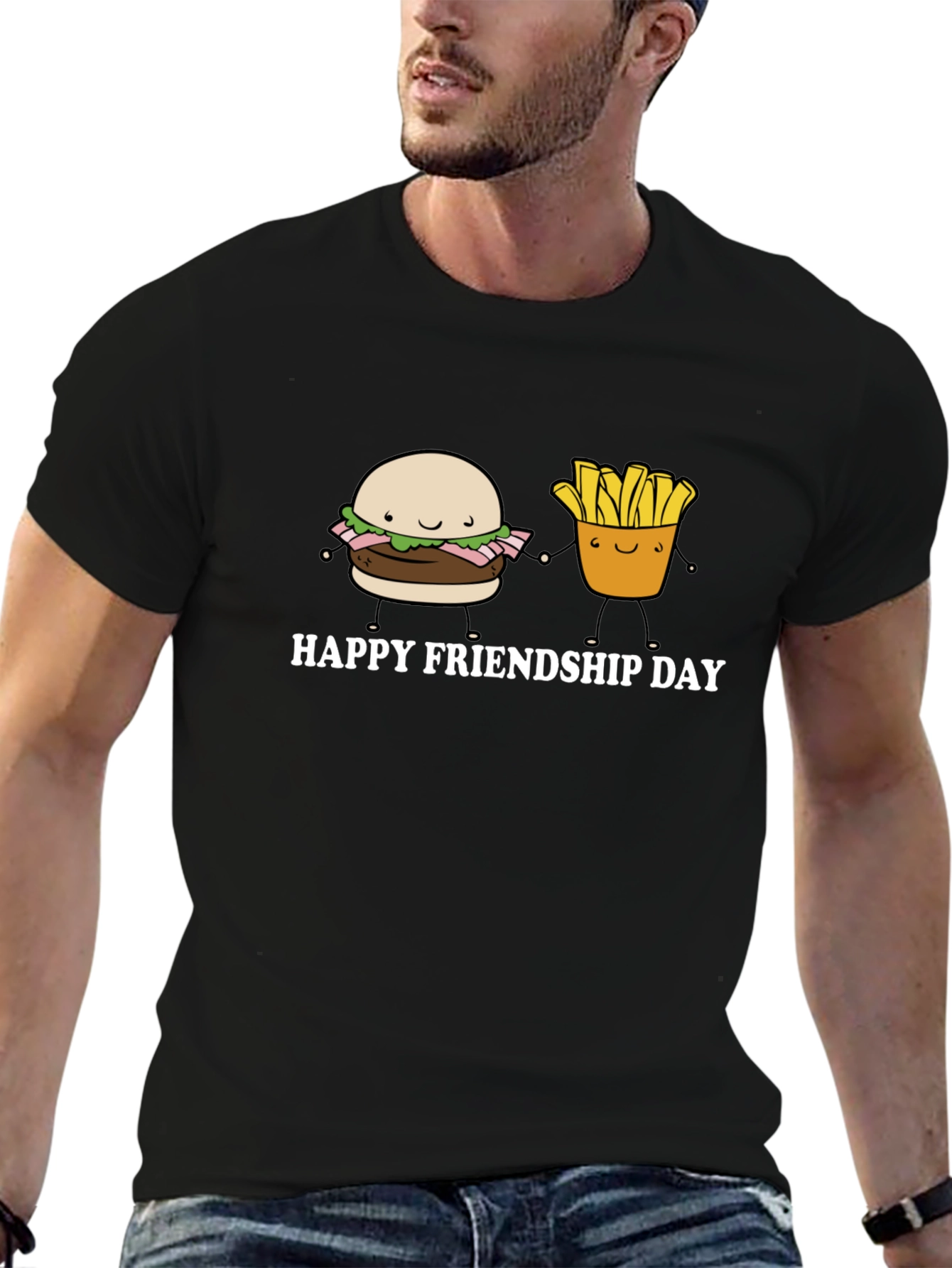 Happy Friendship Day Burger and Fries T-Shirt