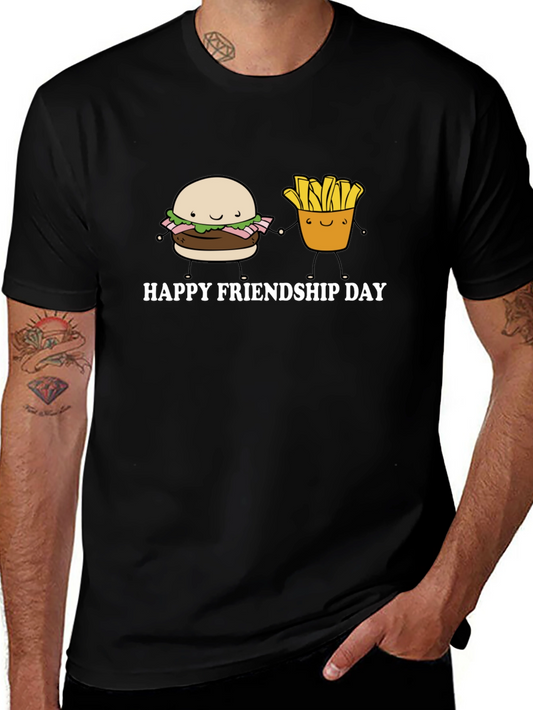 Happy Friendship Day Burger and Fries T-Shirt