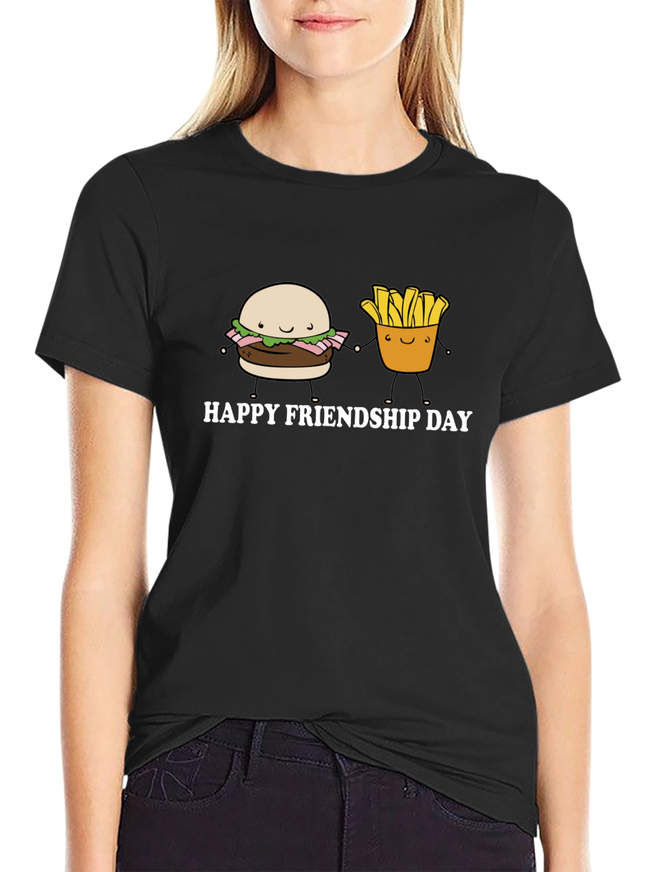Happy Friendship Day Burger and Fries T-Shirt