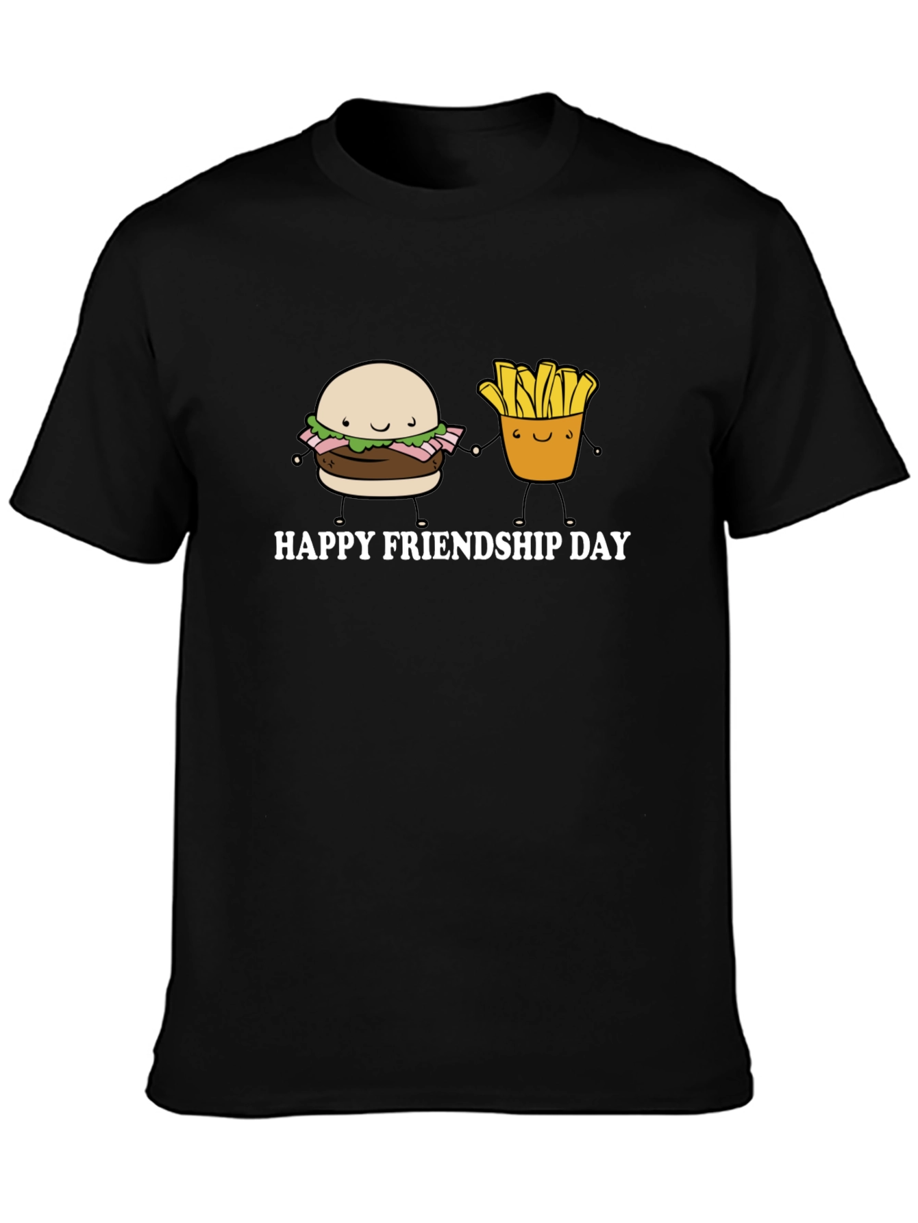 Happy Friendship Day Burger and Fries T-Shirt