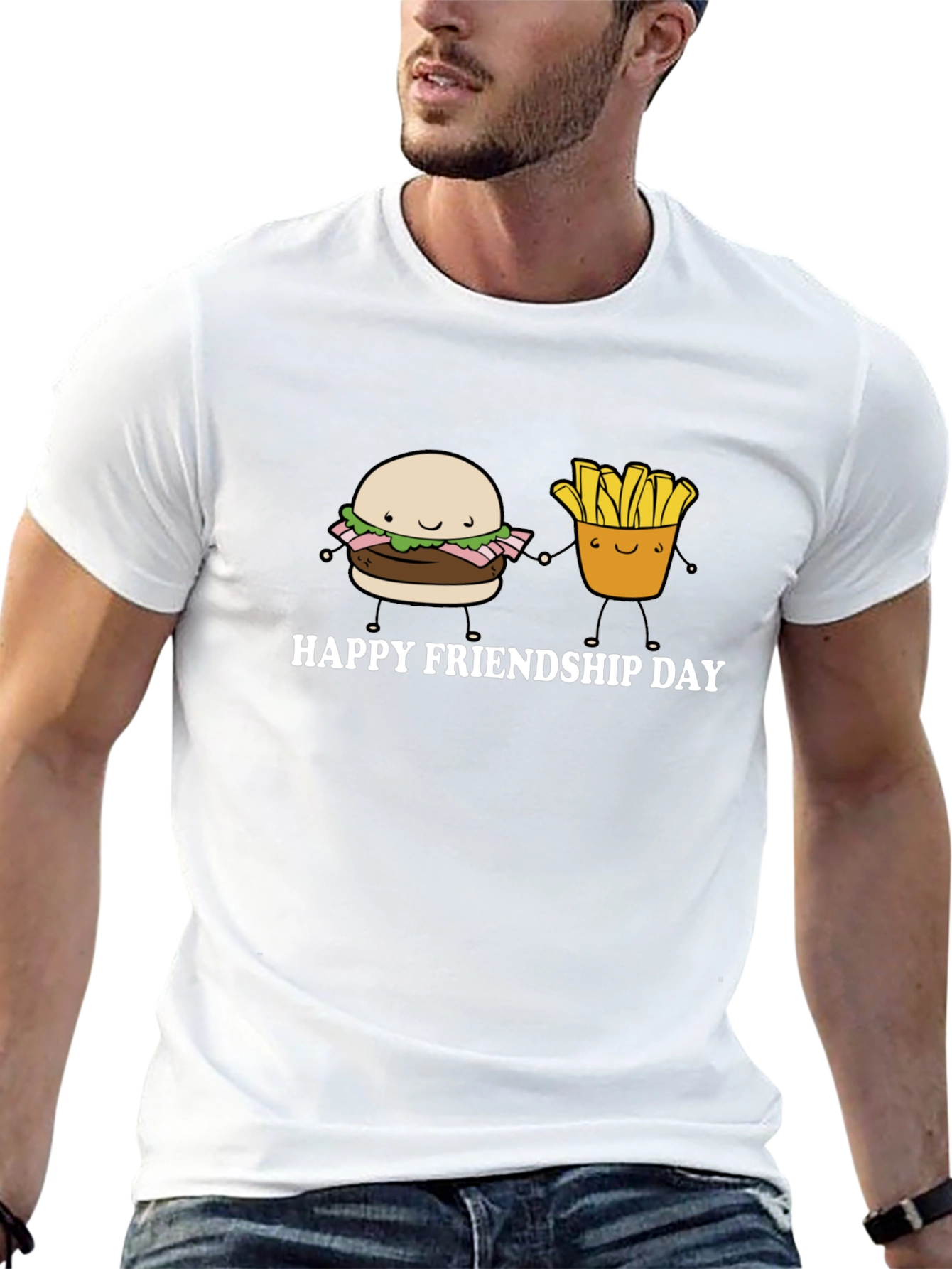 Happy Friendship Day Burger and Fries T-Shirt