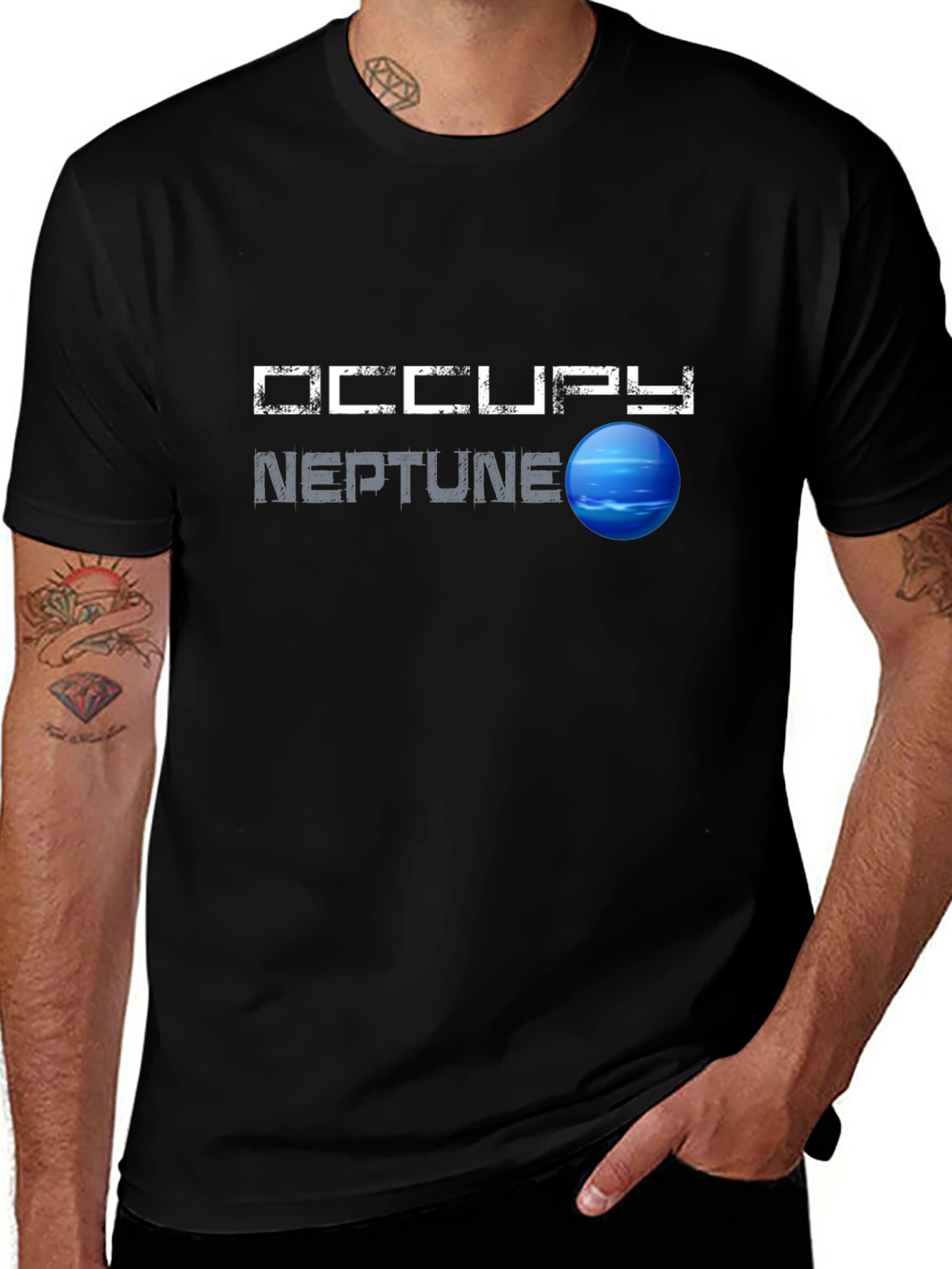 Occupy Neptune Graphic T-Shirt - Space Exploration Tee