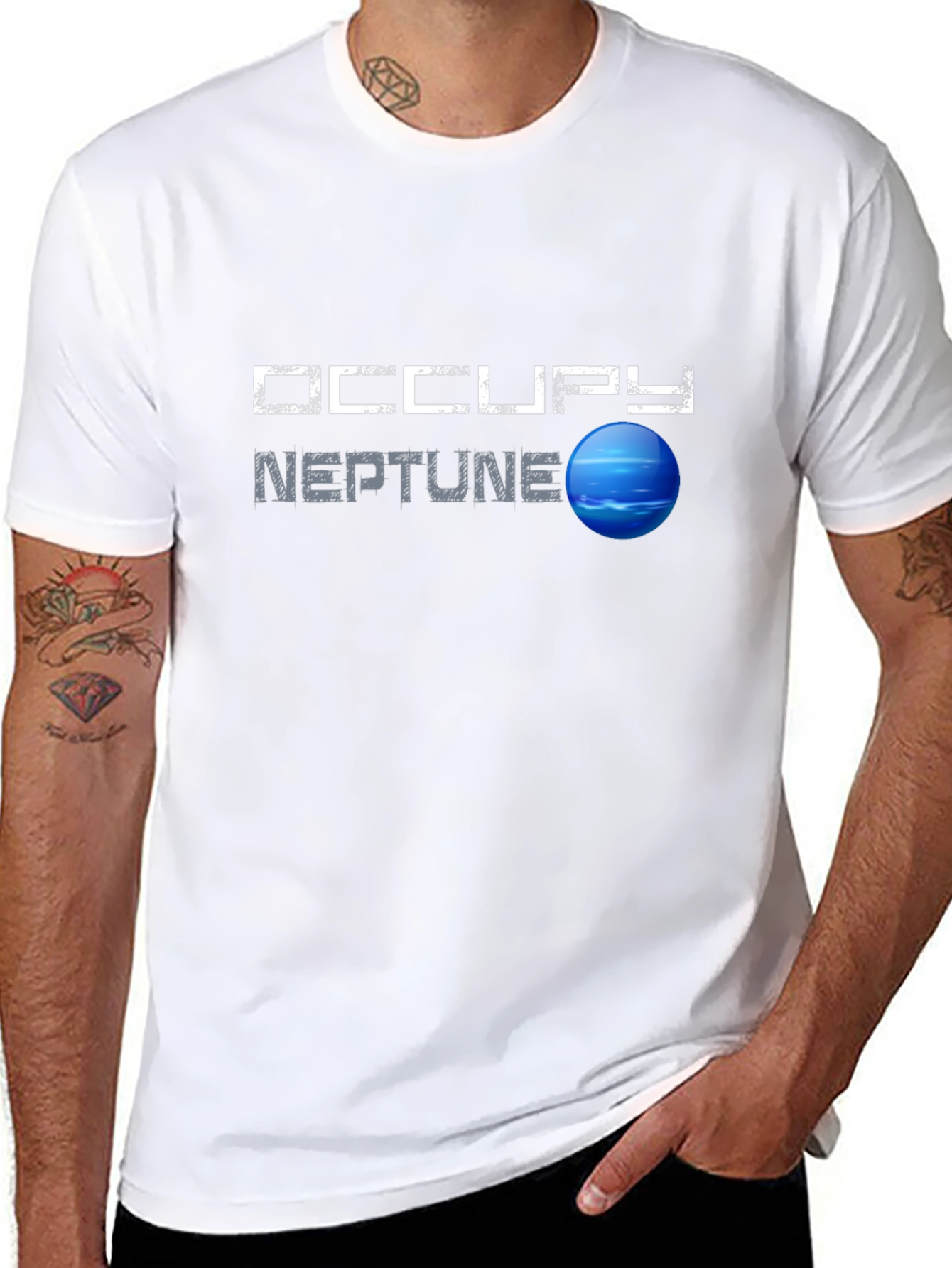Occupy Neptune Graphic T-Shirt - Space Exploration Tee