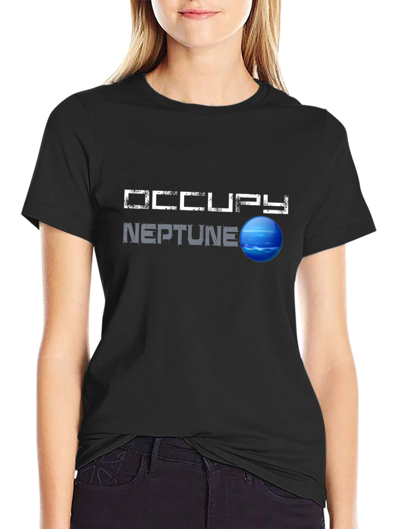 Occupy Neptune Graphic T-Shirt - Space Exploration Tee