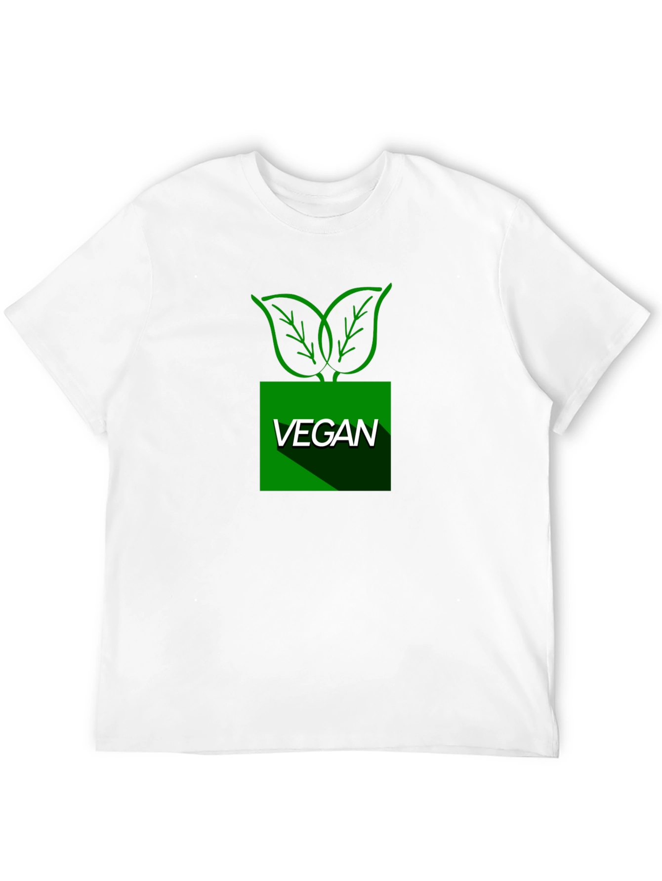 Vegan Leaf Graphic T-Shirt - Black