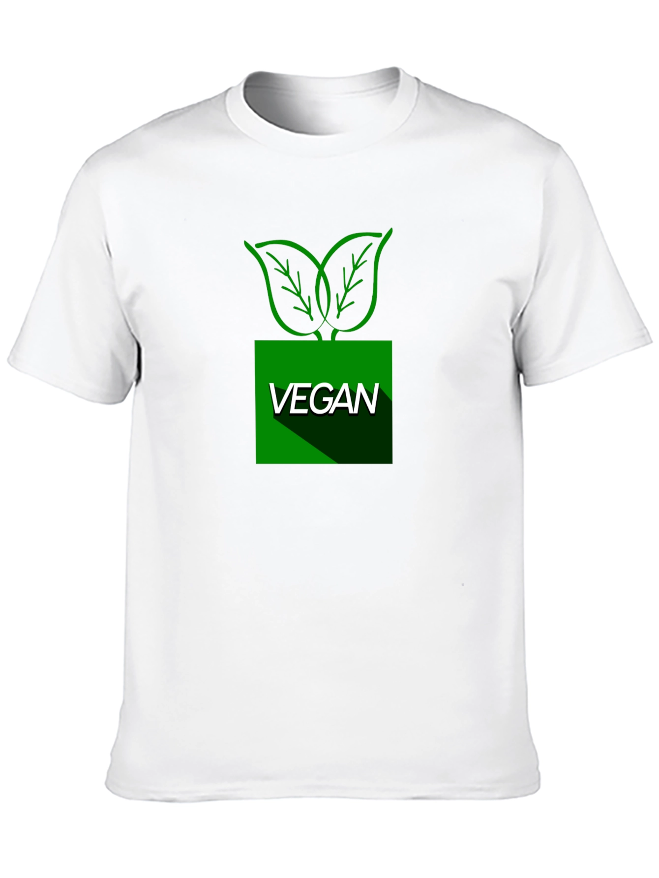 Vegan Leaf Graphic T-Shirt - Black