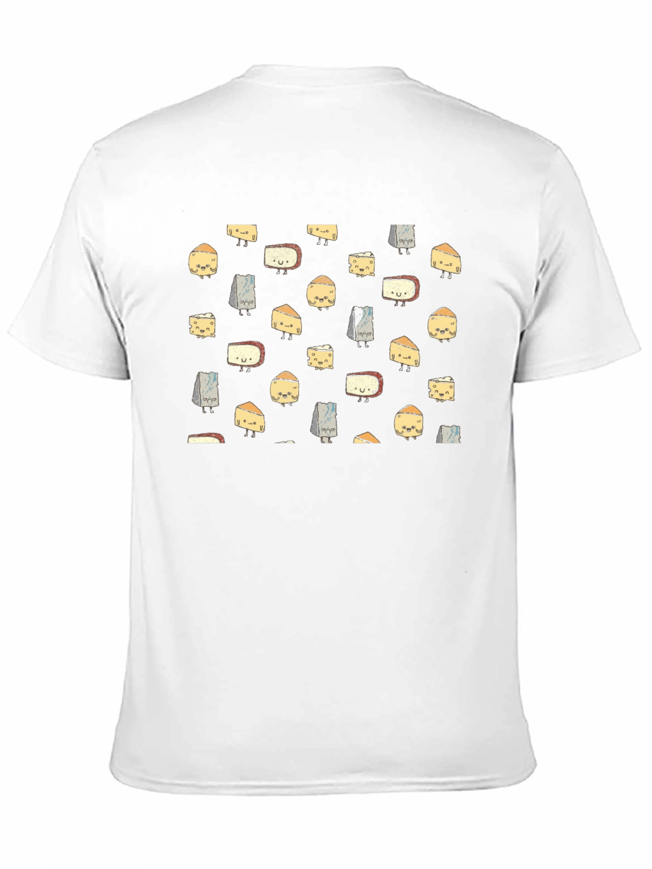 Funny Cheese Pattern Black T-Shirt