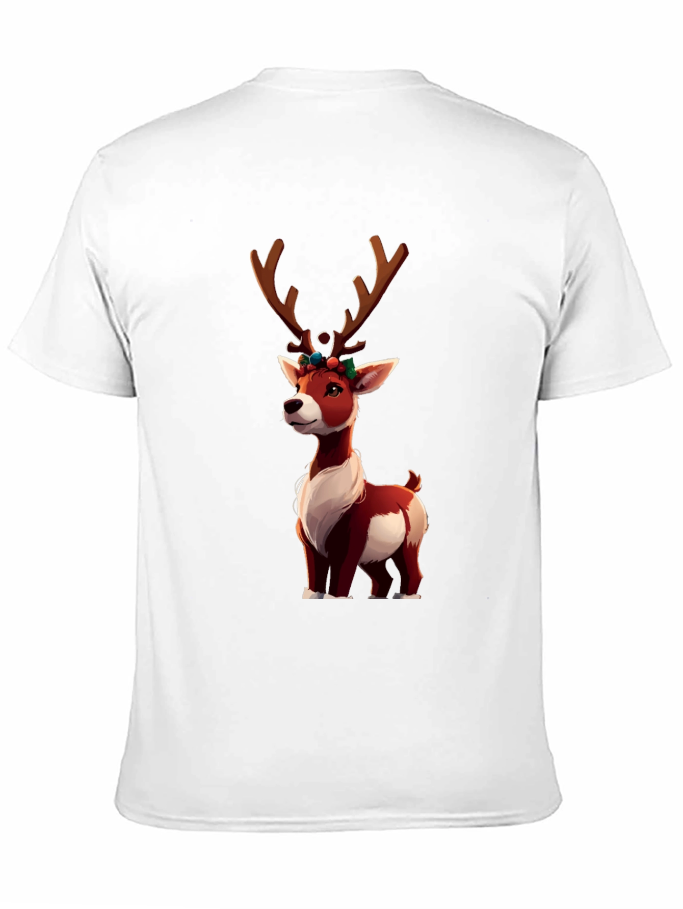 Festive Reindeer Graphic Tee - Holiday Cheer