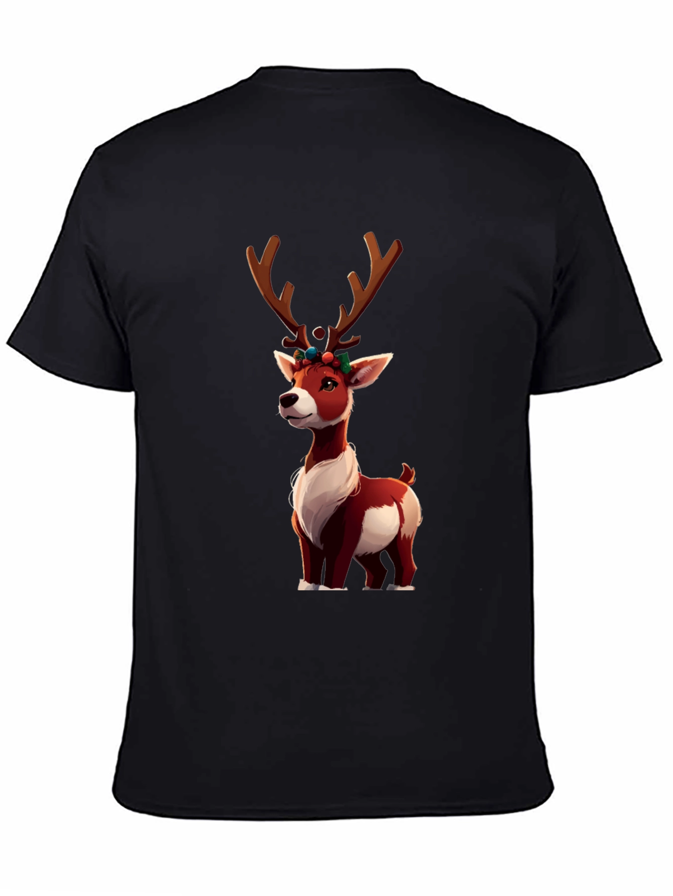 Festive Reindeer Graphic Tee - Holiday Cheer