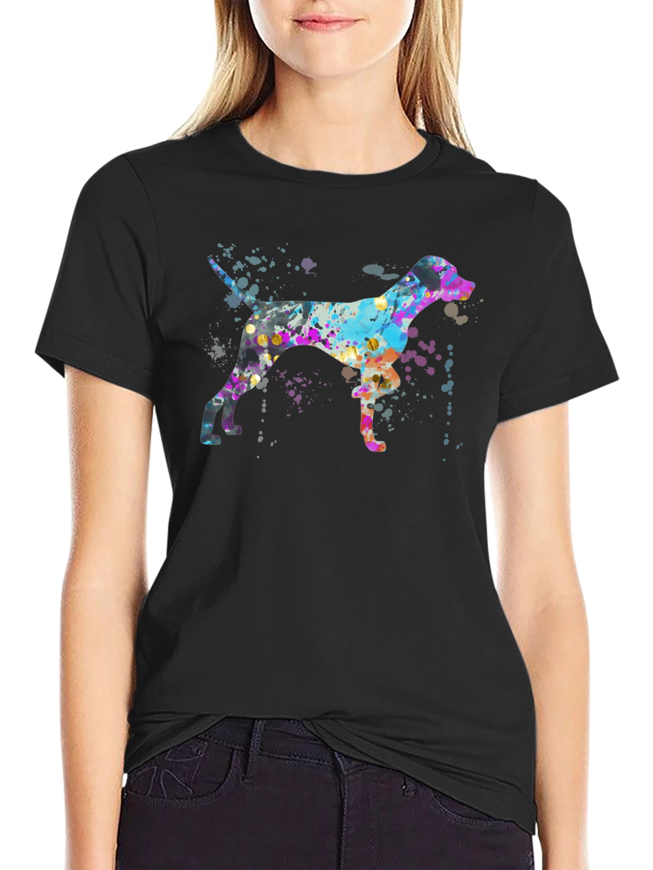 Watercolor Dog Graphic T-Shirt