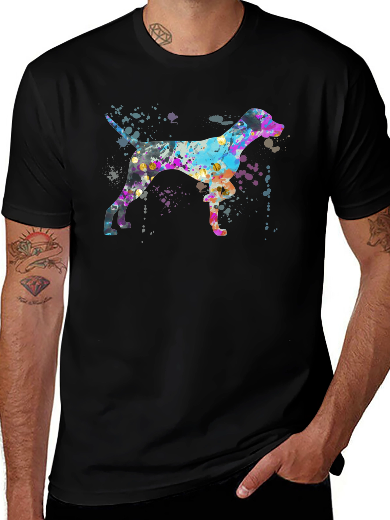 Watercolor Dog Graphic T-Shirt