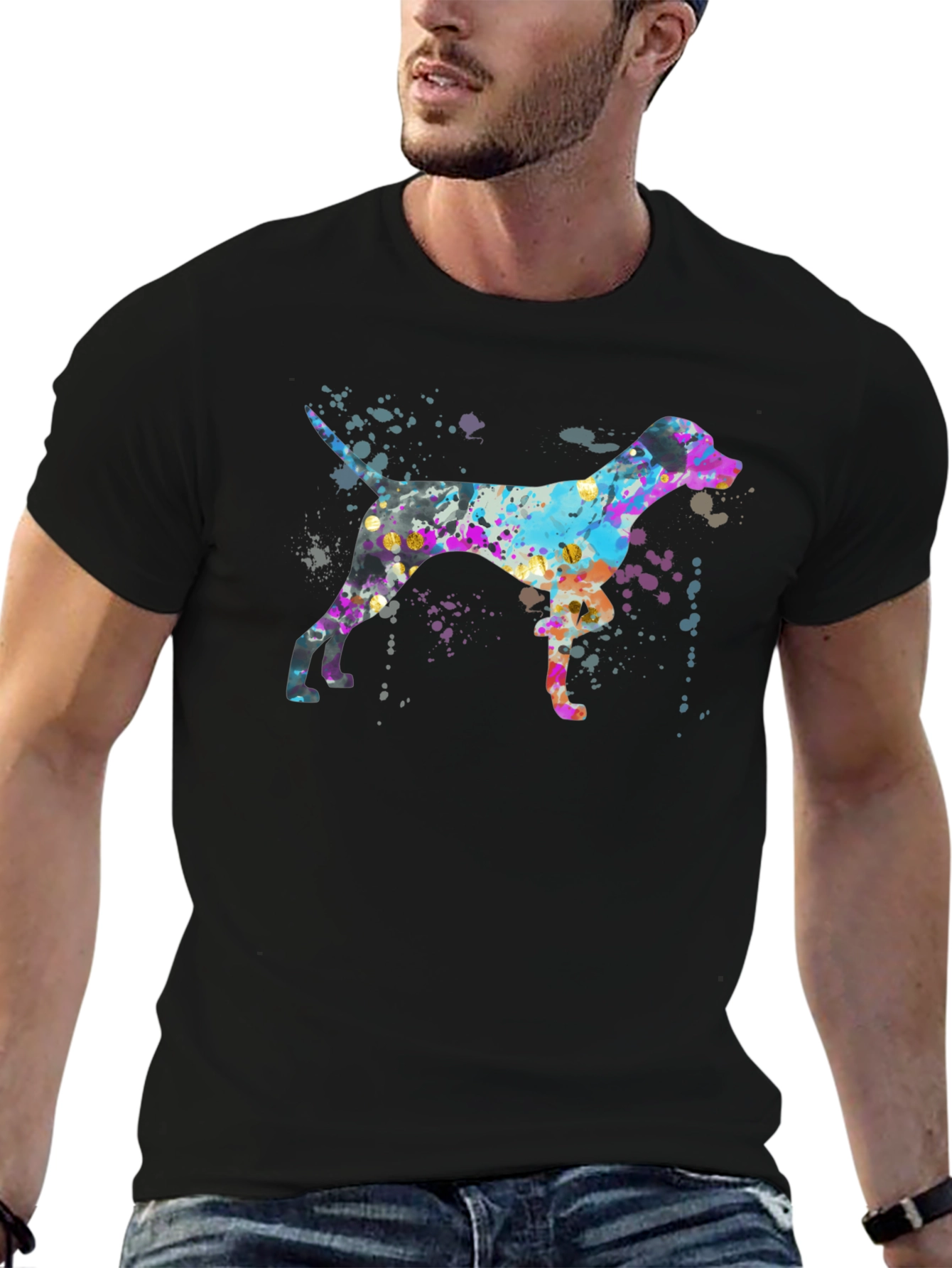 Watercolor Dog Graphic T-Shirt