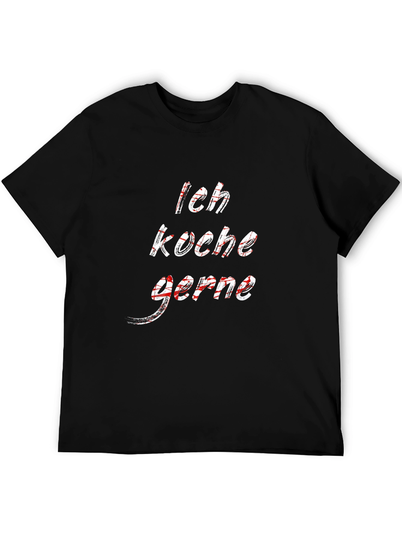 Ich Koche Gerne T-Shirt - Black Crew Neck
