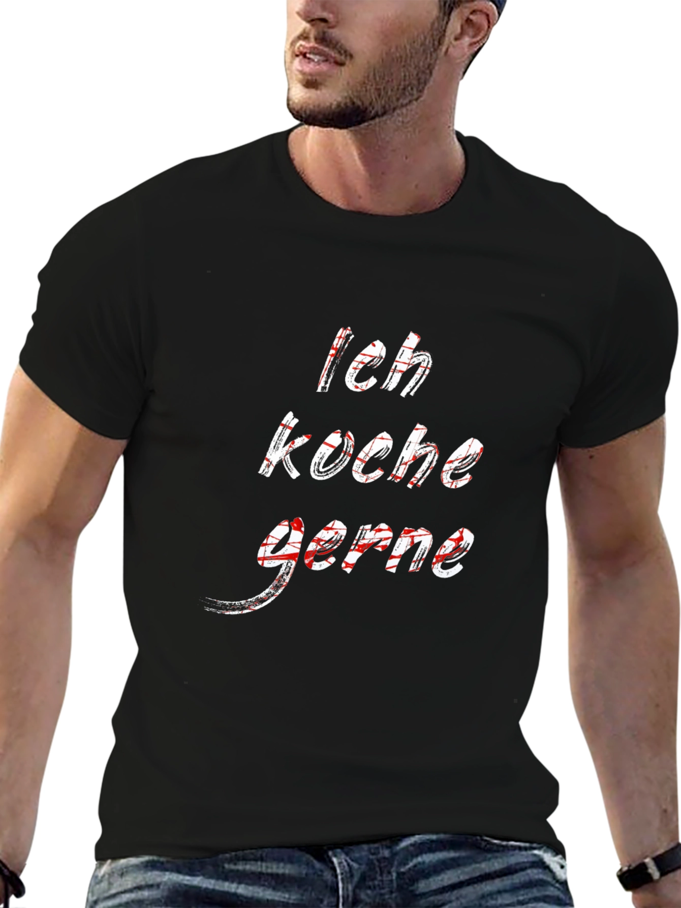 Ich Koche Gerne T-Shirt - Black Crew Neck