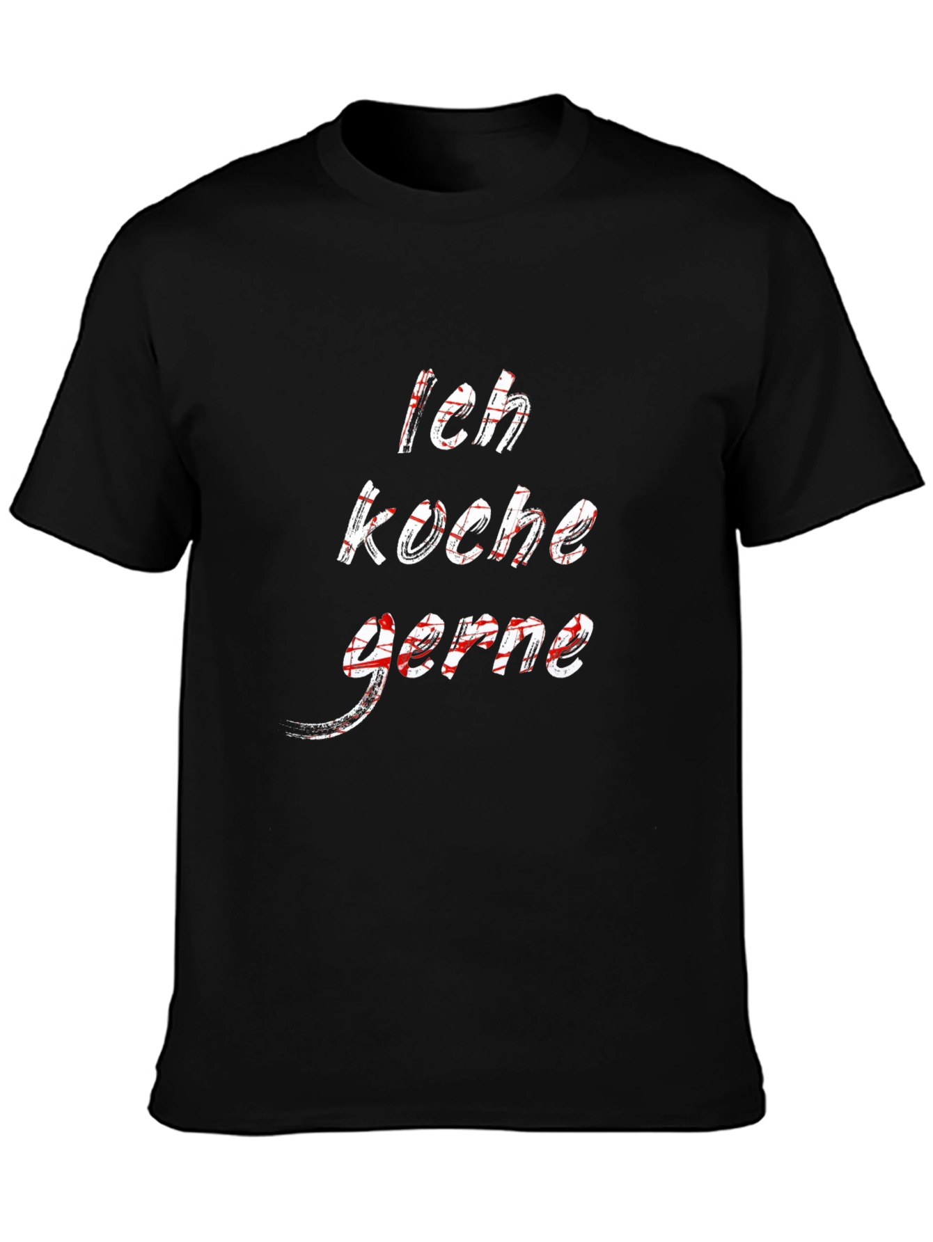 Ich Koche Gerne T-Shirt - Black Crew Neck