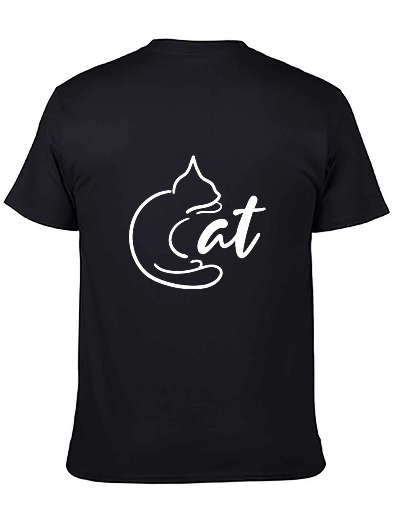 Cool Cat Graphic Tee - Unique Design Black Shirt