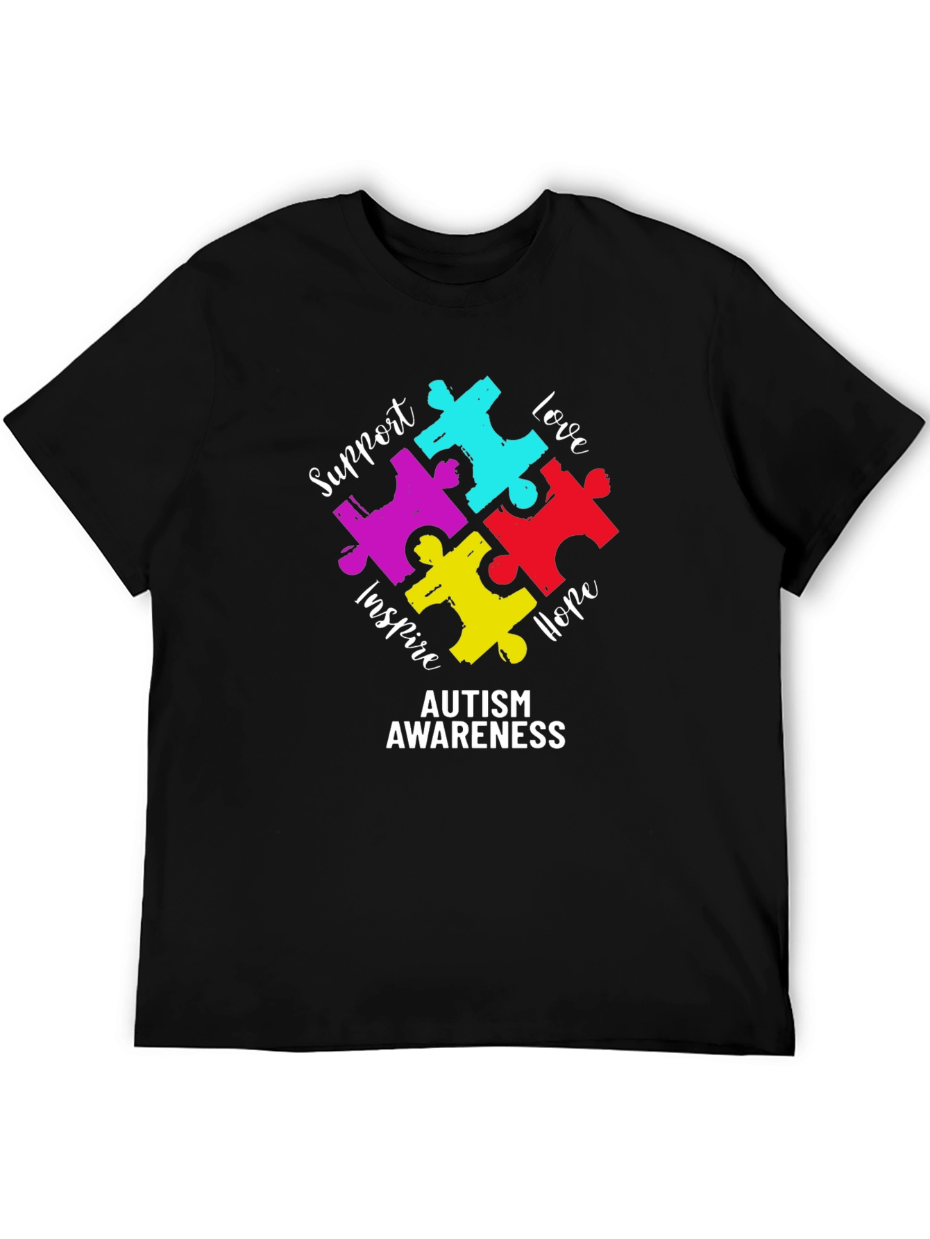 Autism Awareness Puzzle Piece Graphic T-Shirt