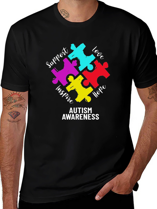 Autism Awareness Puzzle Piece Graphic T-Shirt