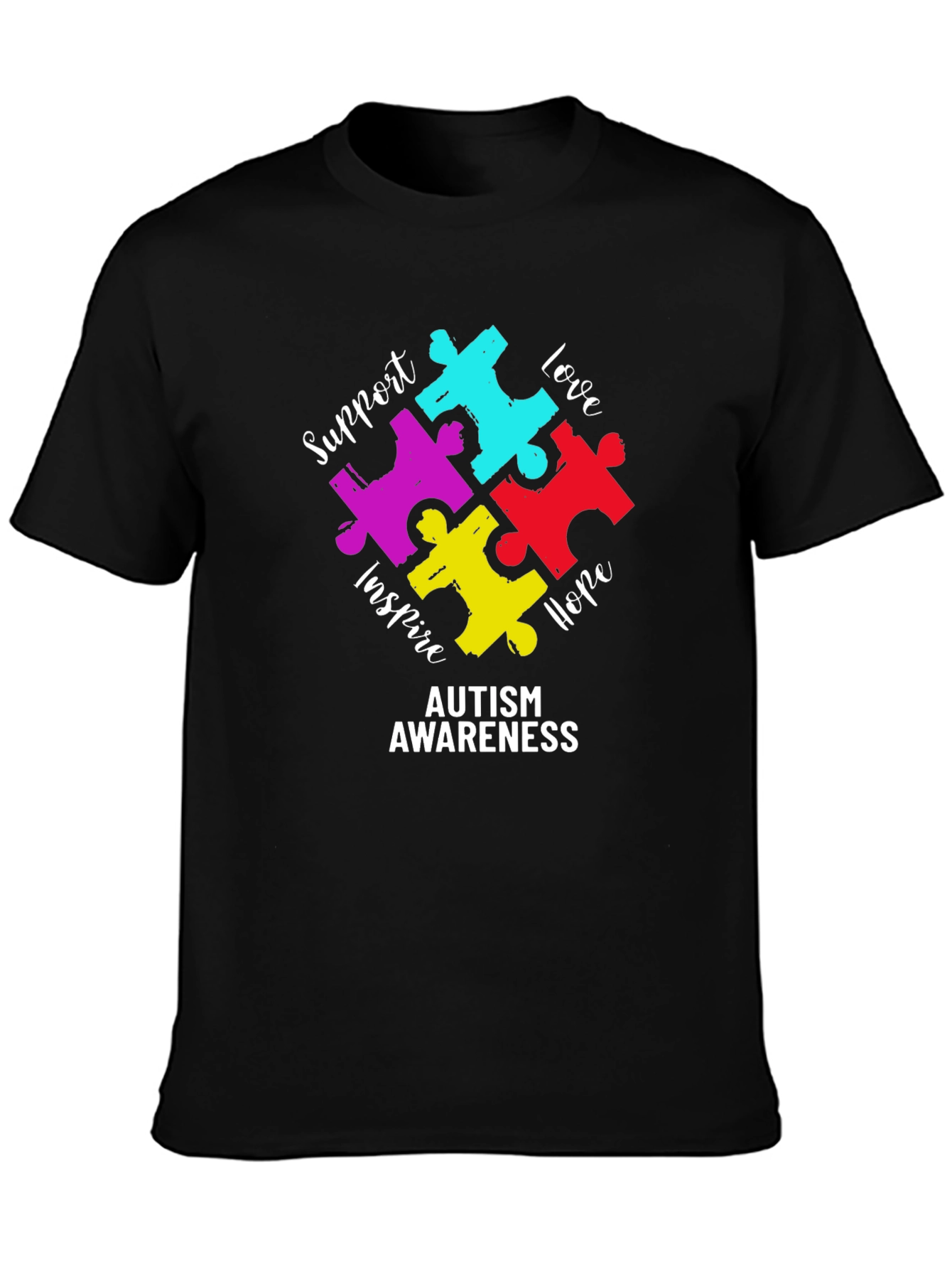 Autism Awareness Puzzle Piece Graphic T-Shirt