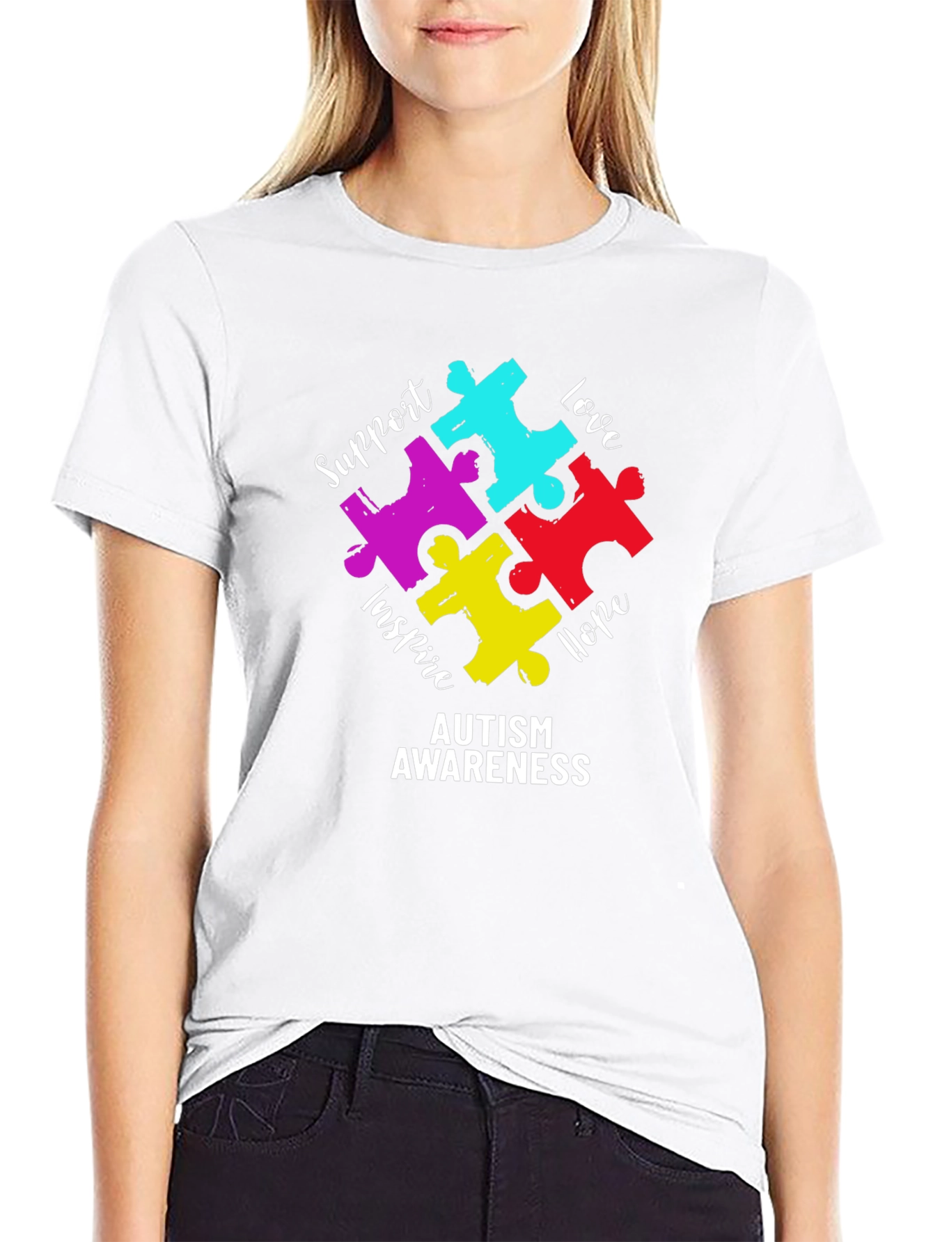Autism Awareness Puzzle Piece Graphic T-Shirt
