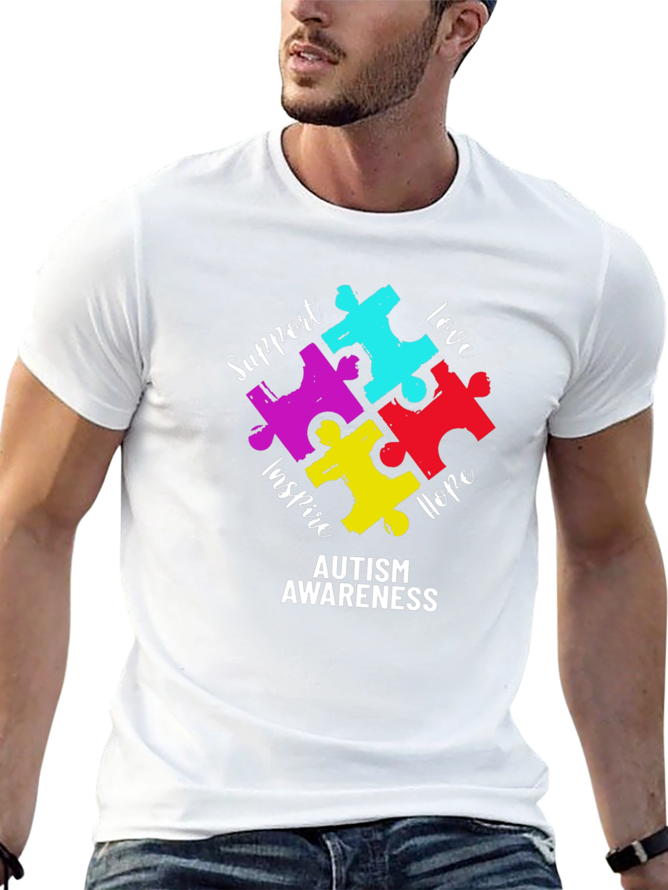 Autism Awareness Puzzle Piece Graphic T-Shirt
