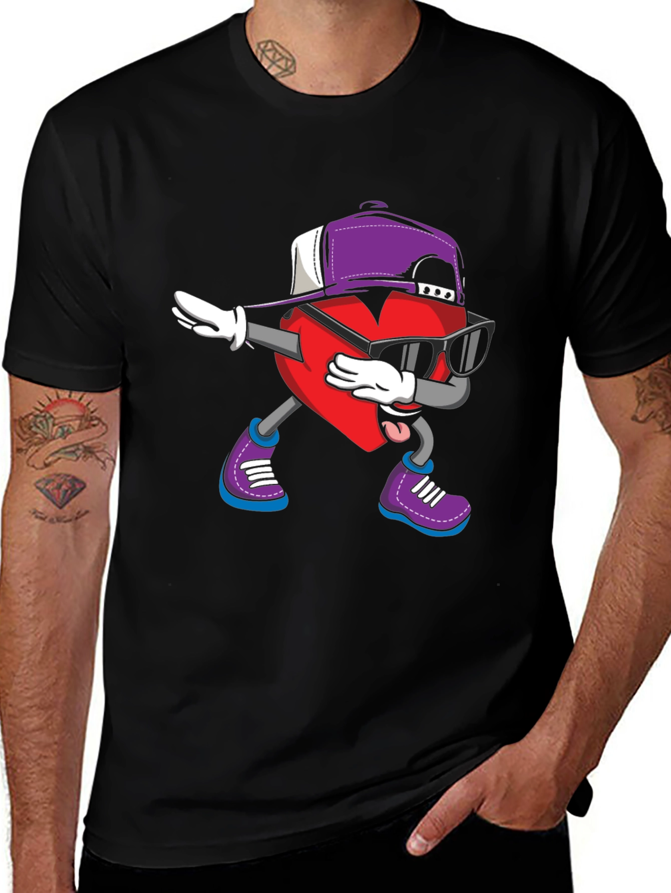 Dabbing Heart Graphic Tee - Cool Style