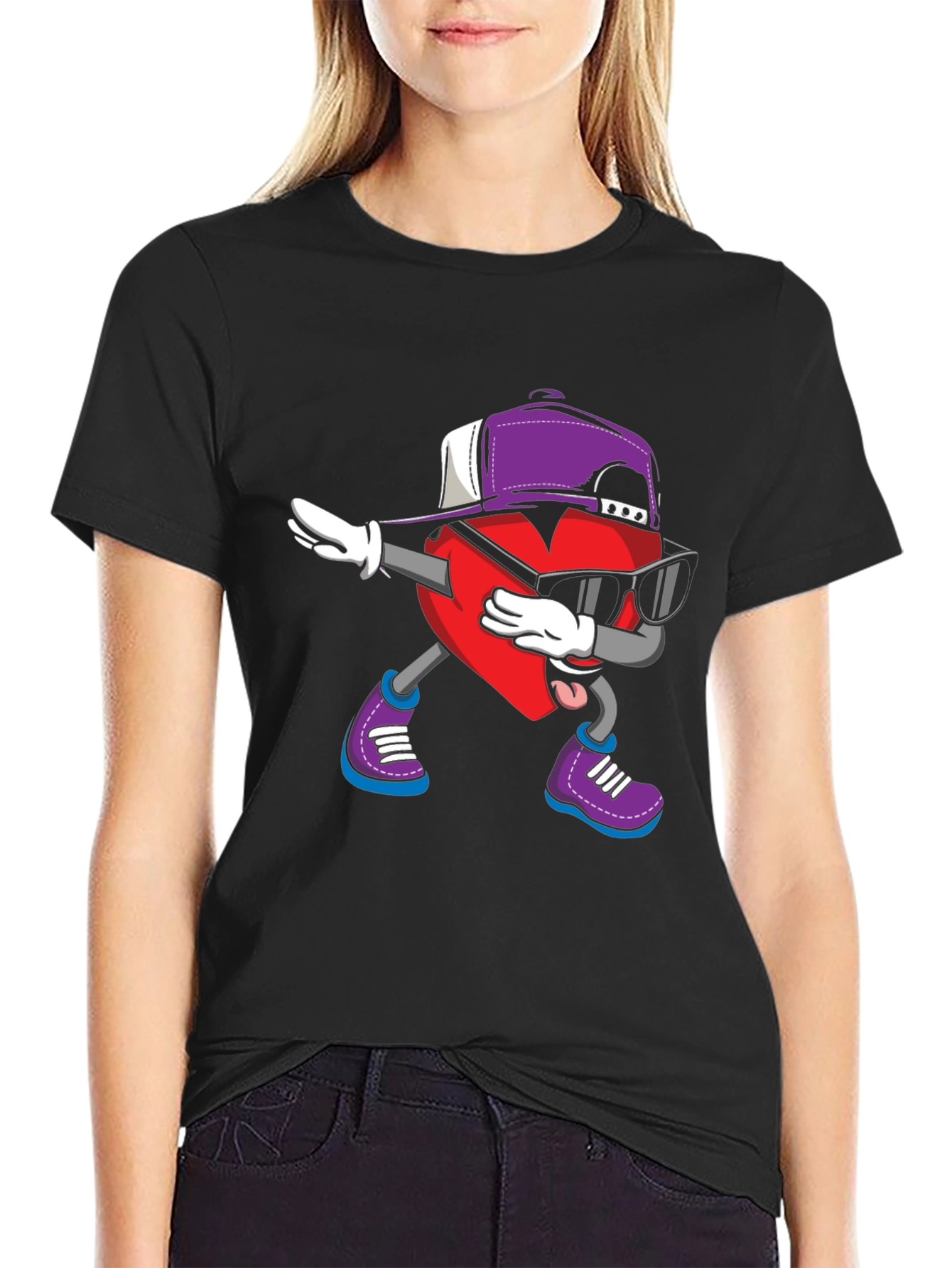 Dabbing Heart Graphic Tee - Cool Style