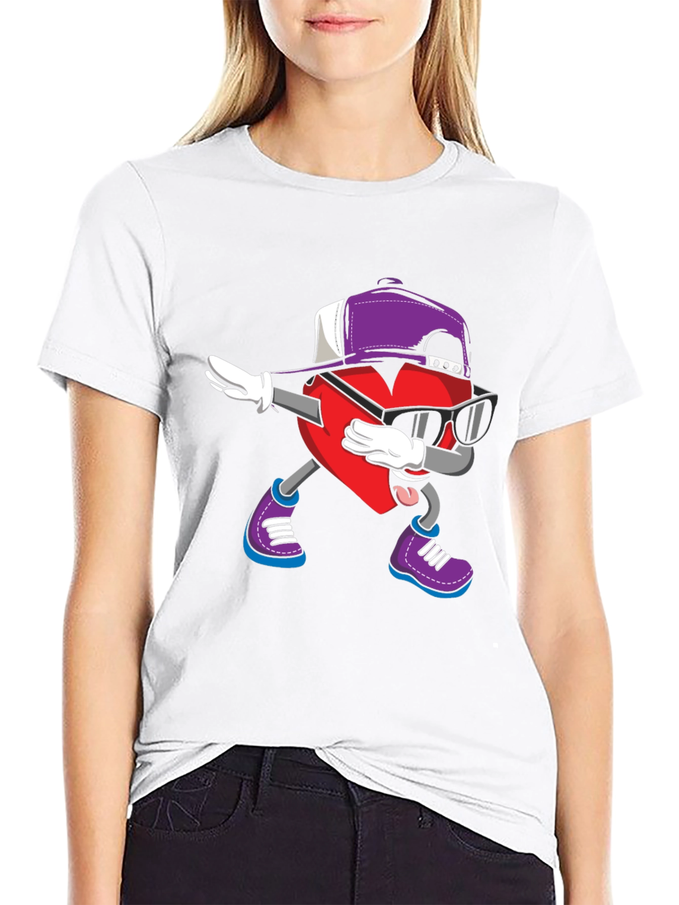 Dabbing Heart Graphic Tee - Cool Style