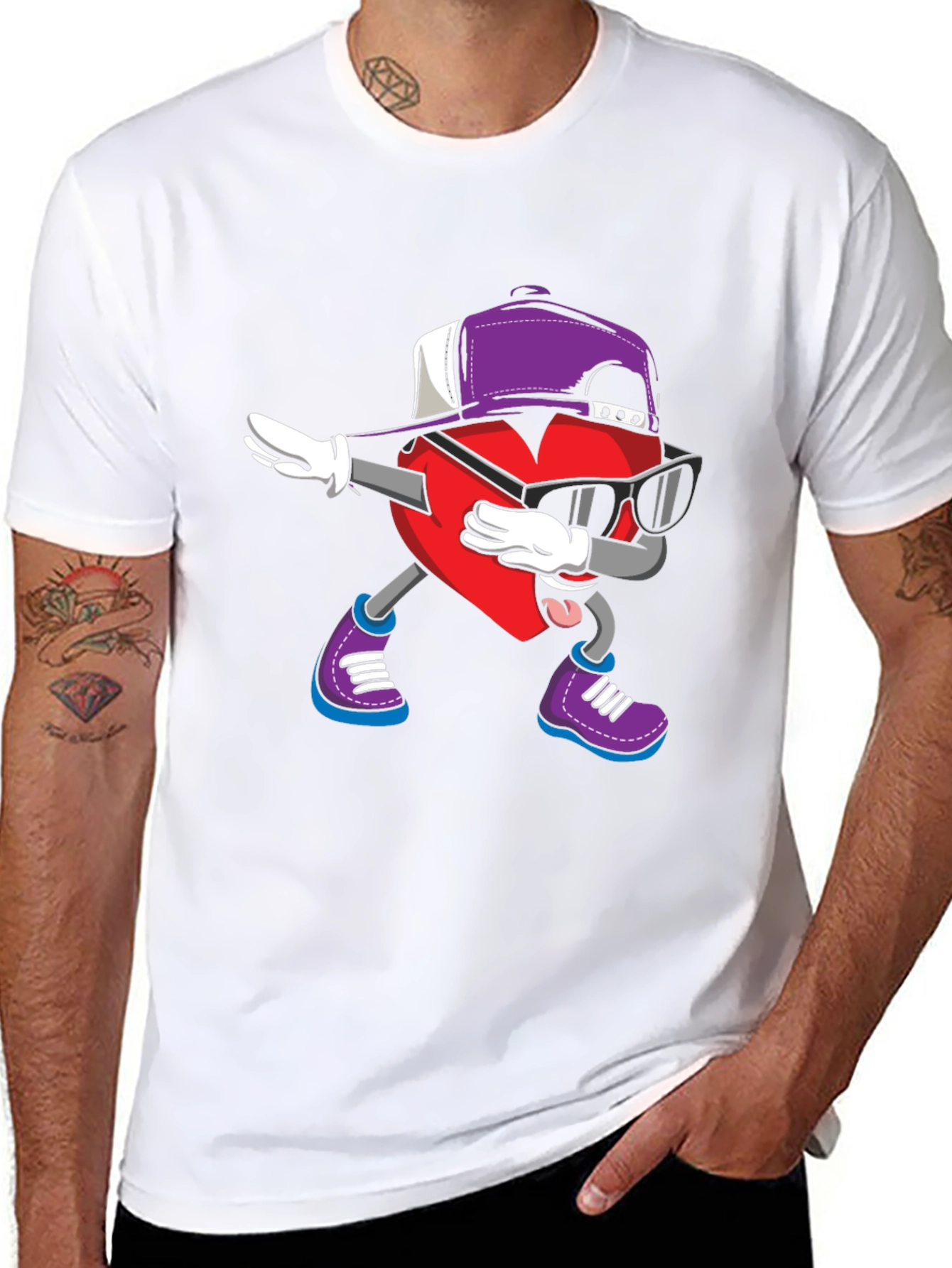 Dabbing Heart Graphic Tee - Cool Style