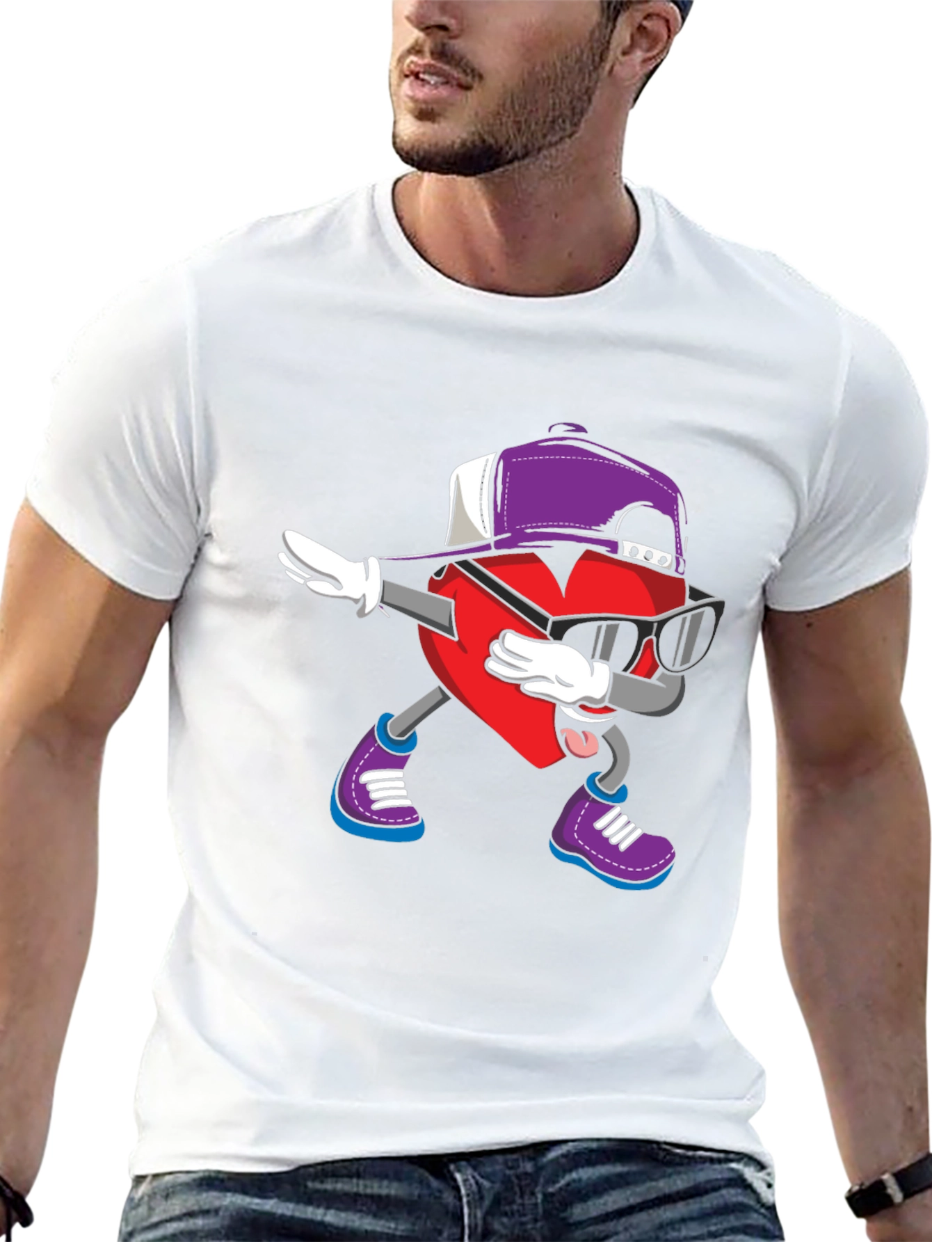 Dabbing Heart Graphic Tee - Cool Style