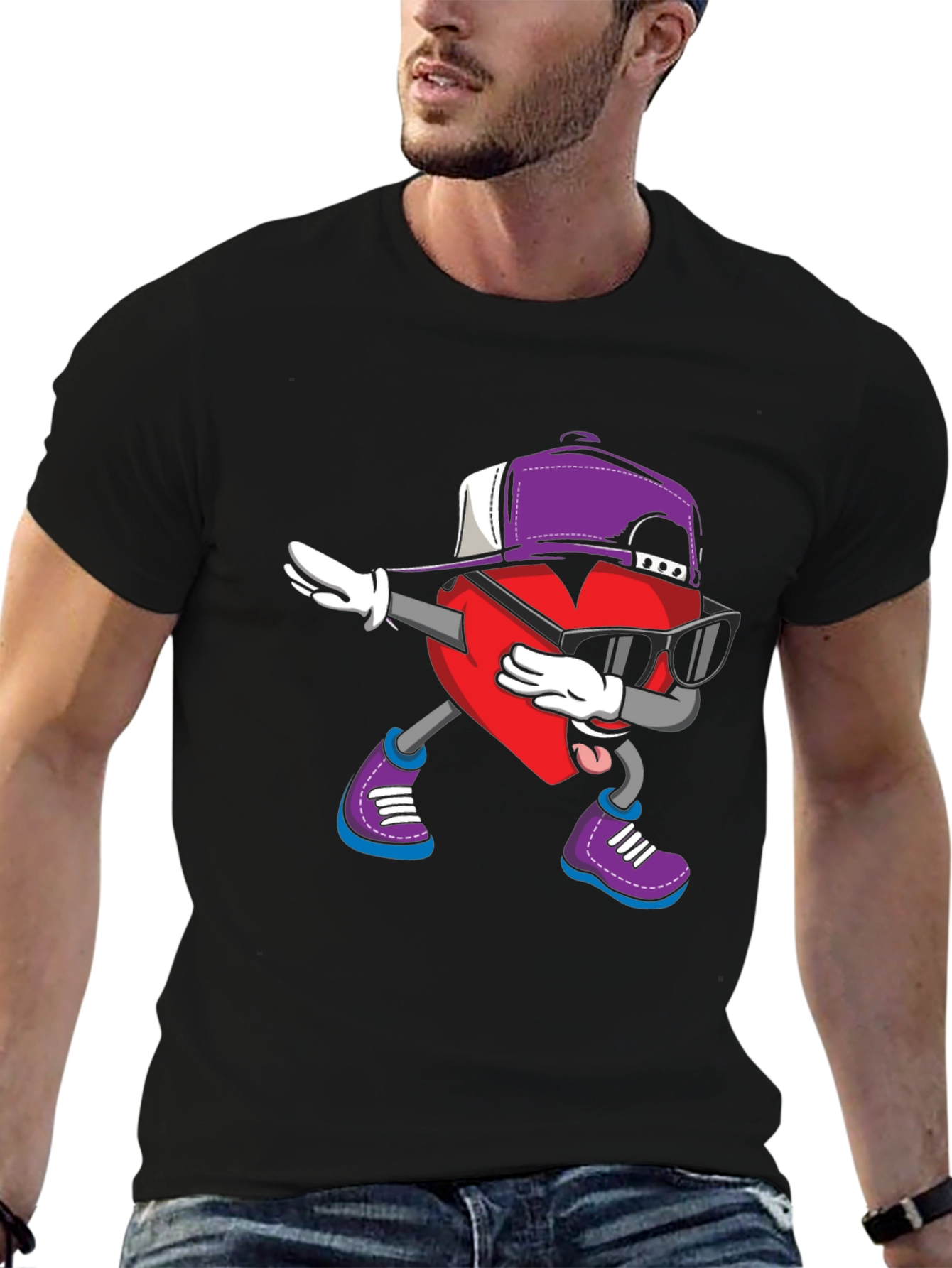 Dabbing Heart Graphic Tee - Cool Style