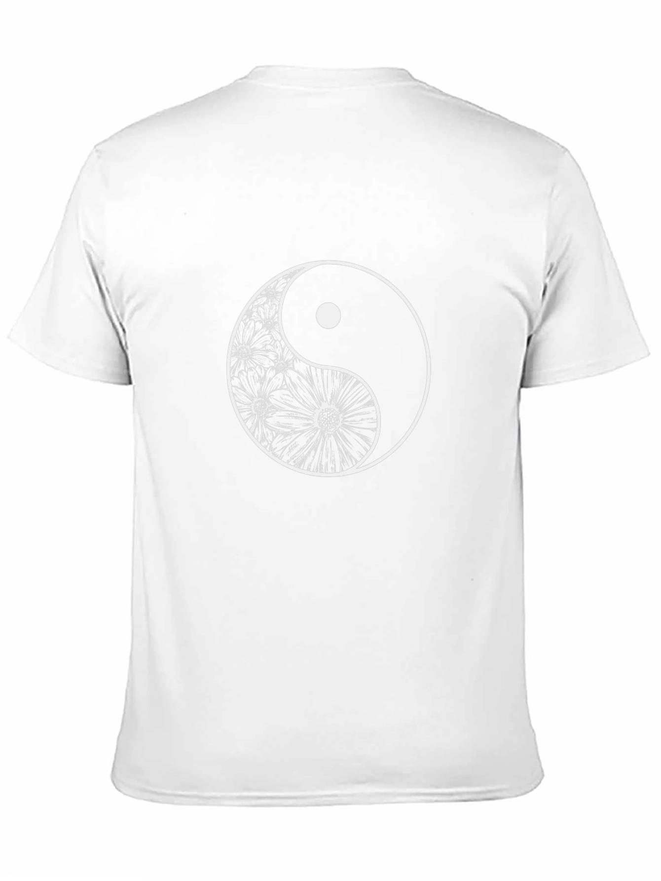 Yin Yang Floral T-Shirt - Casual Black Tee
