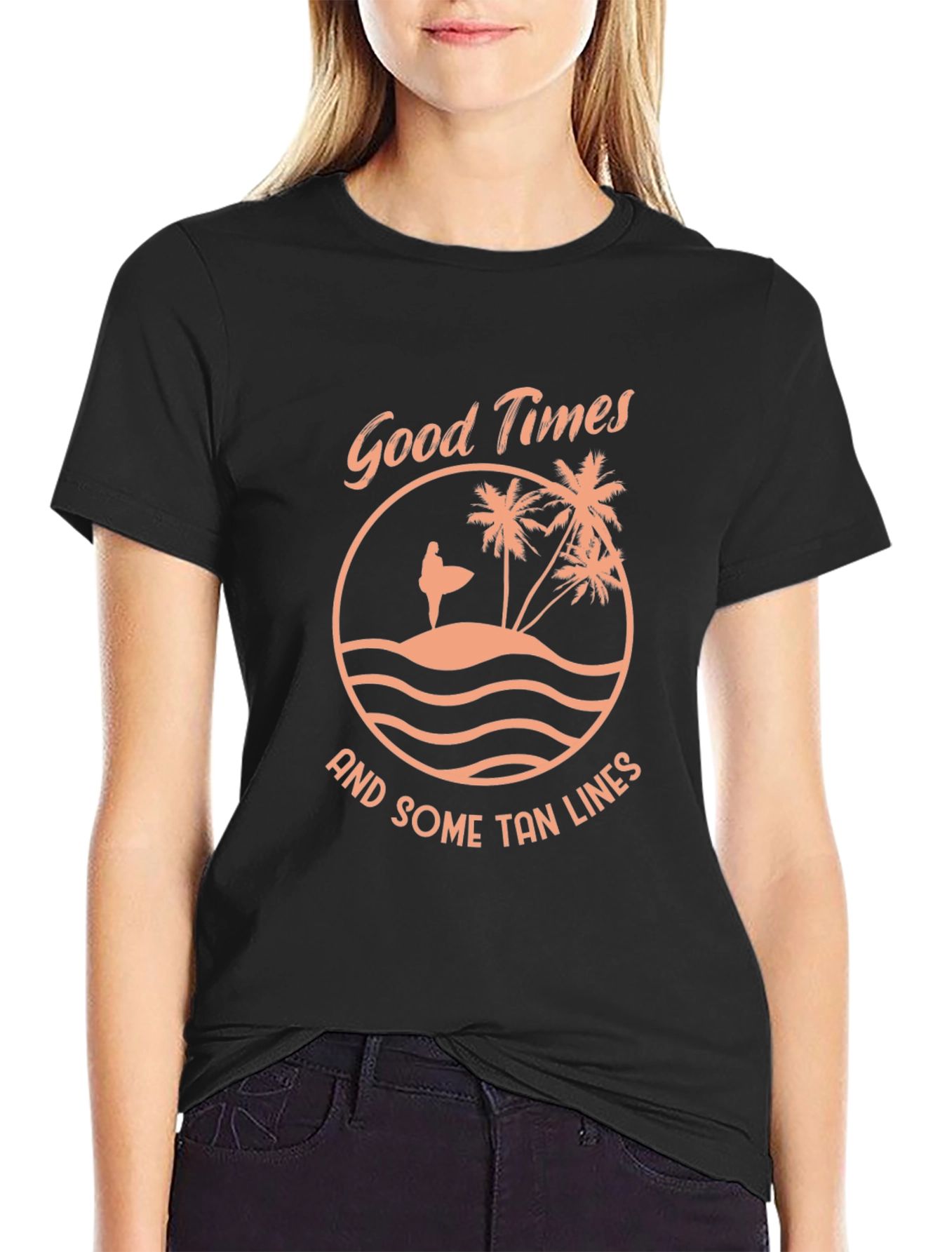 Good Times Tan Lines Black Graphic Tee