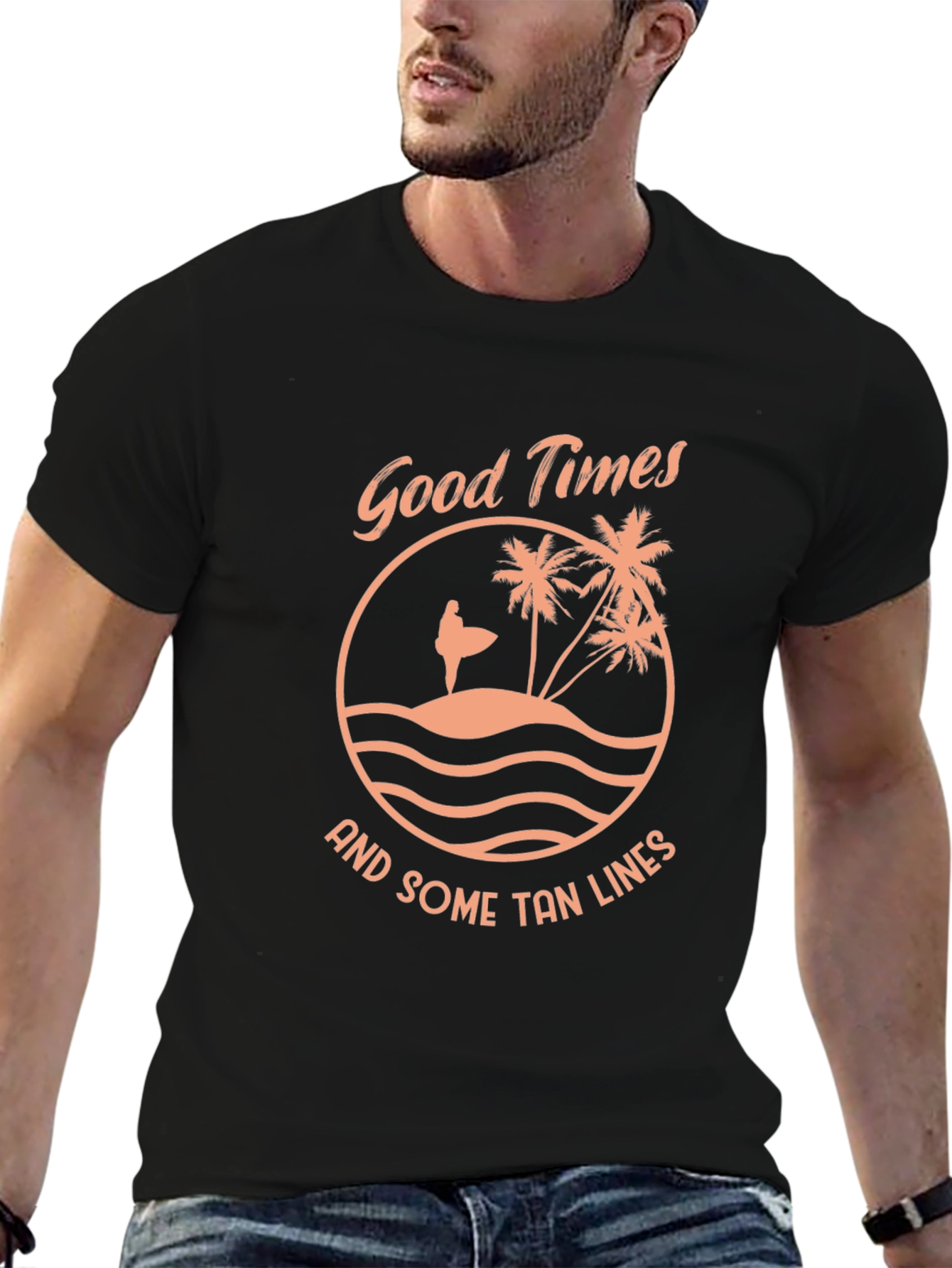 Good Times Tan Lines Black Graphic Tee
