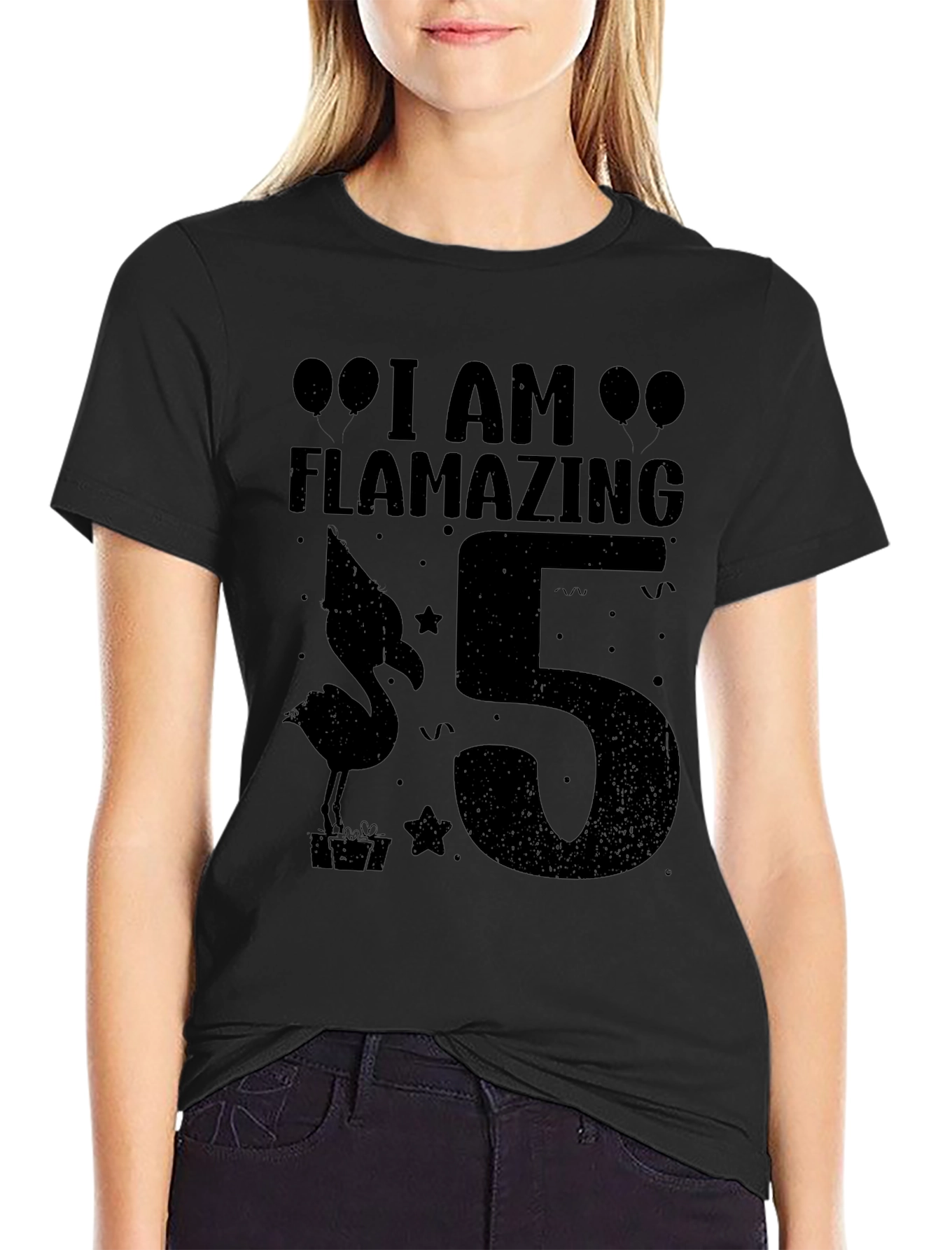 Flamazing 5th Birthday Black T-Shirt