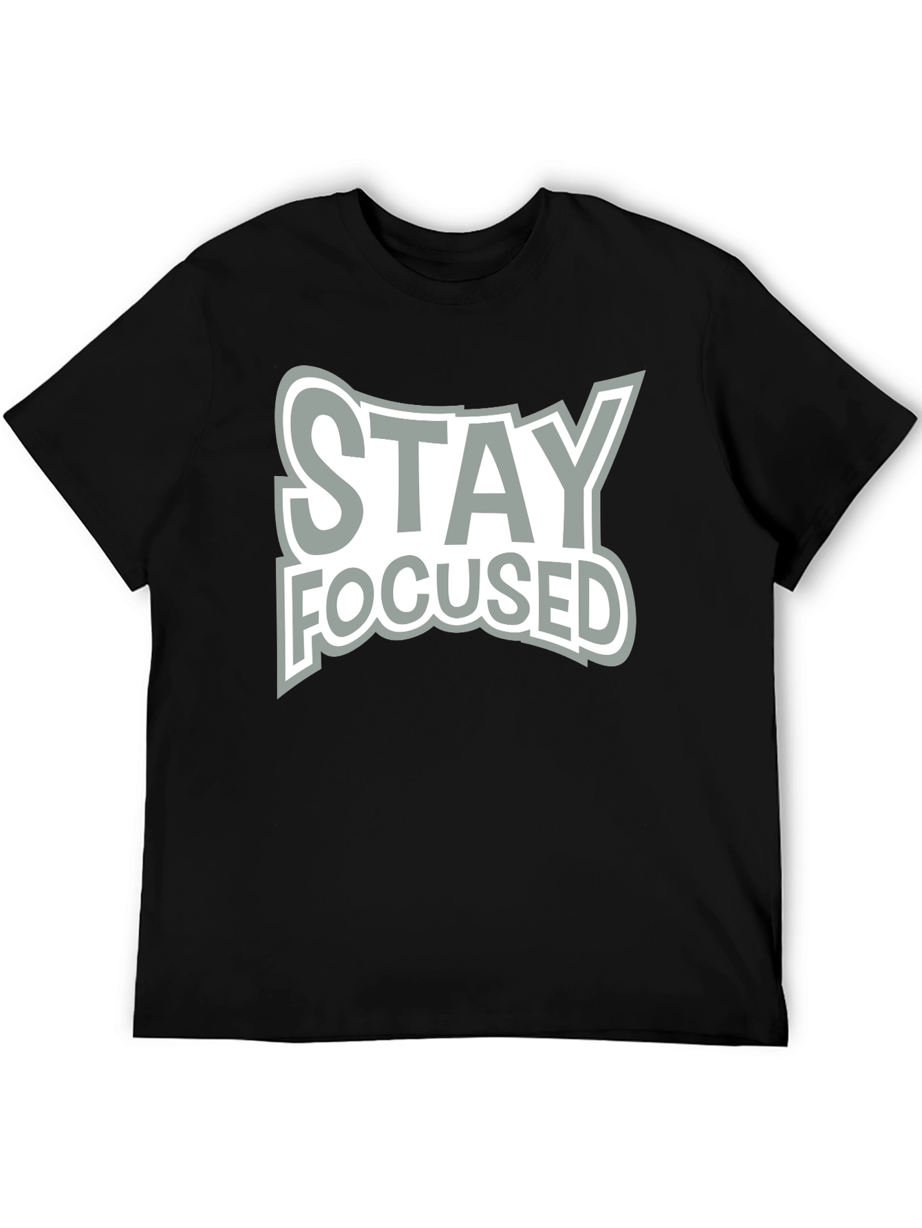 Stay Focused Graphic Black T-Shirt