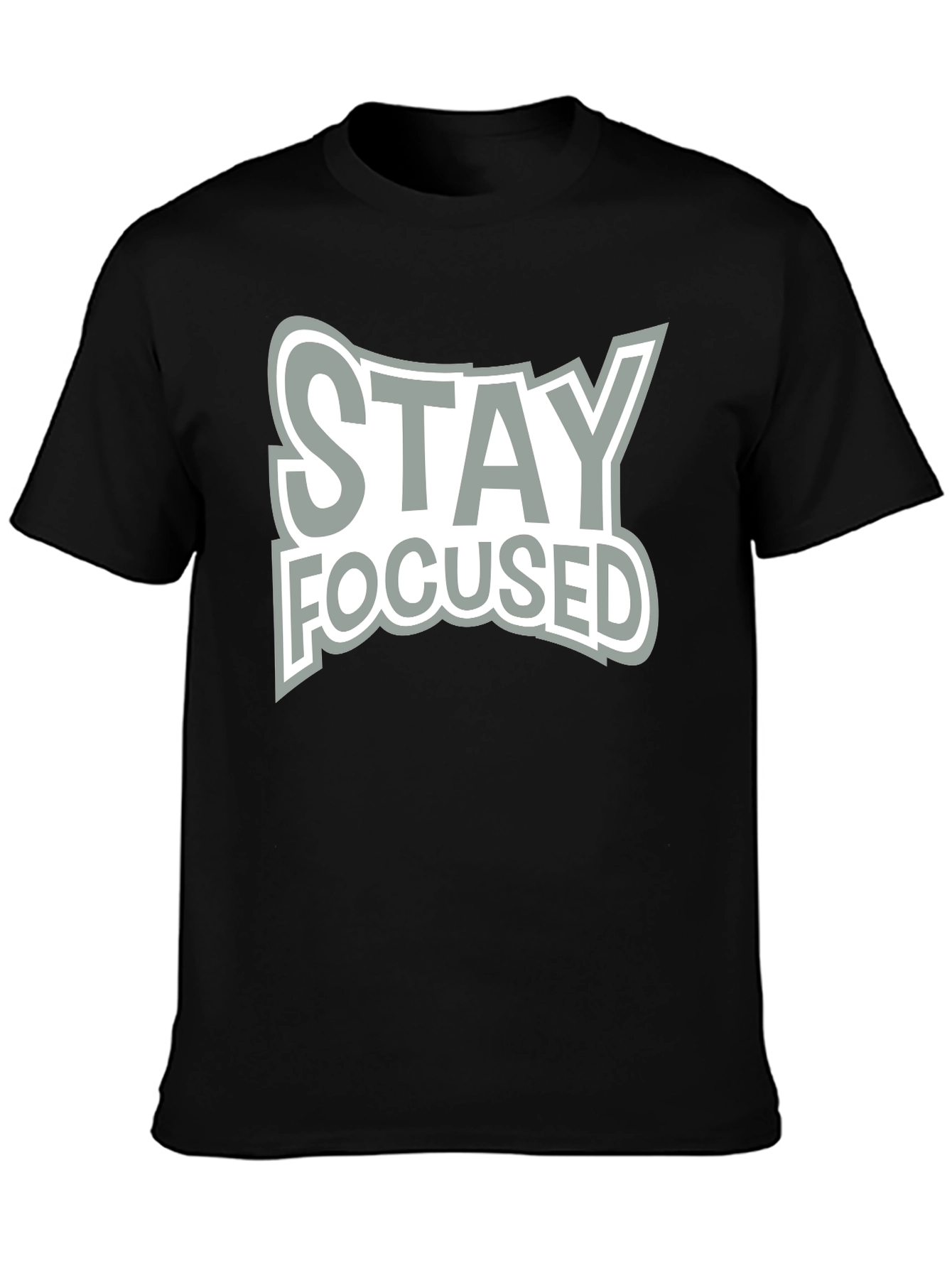 Stay Focused Graphic Black T-Shirt