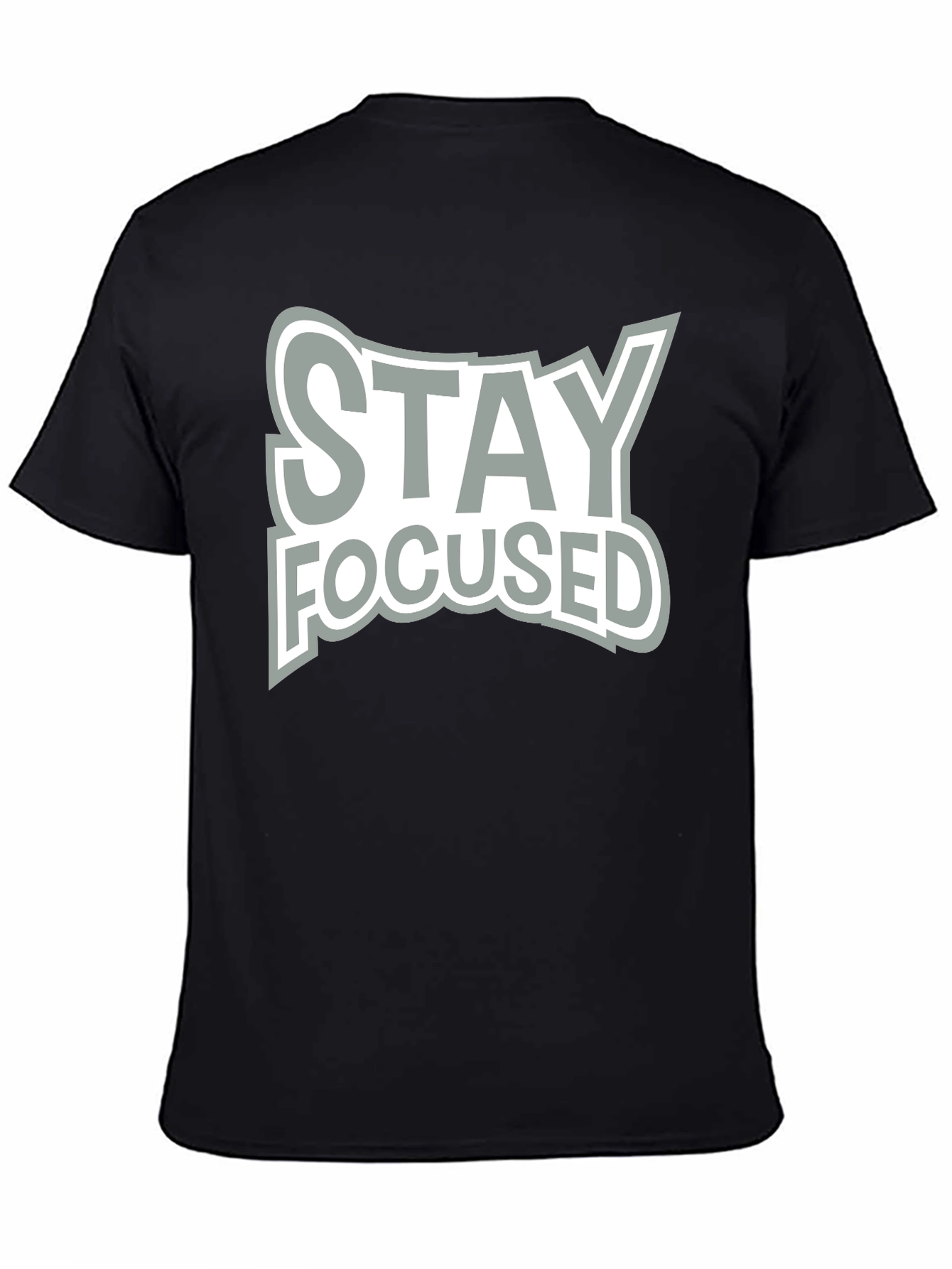 Stay Focused Graphic Black T-Shirt
