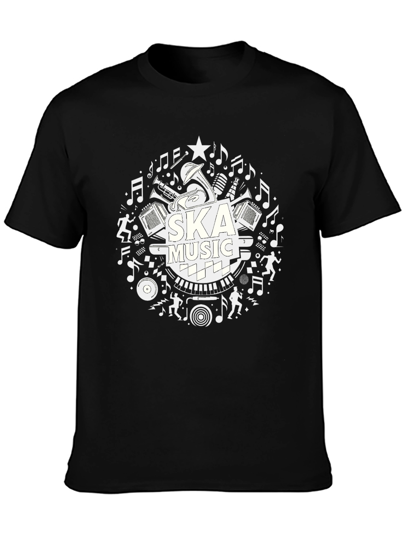 Ska Music Graphic T-Shirt - Black Cotton Tee