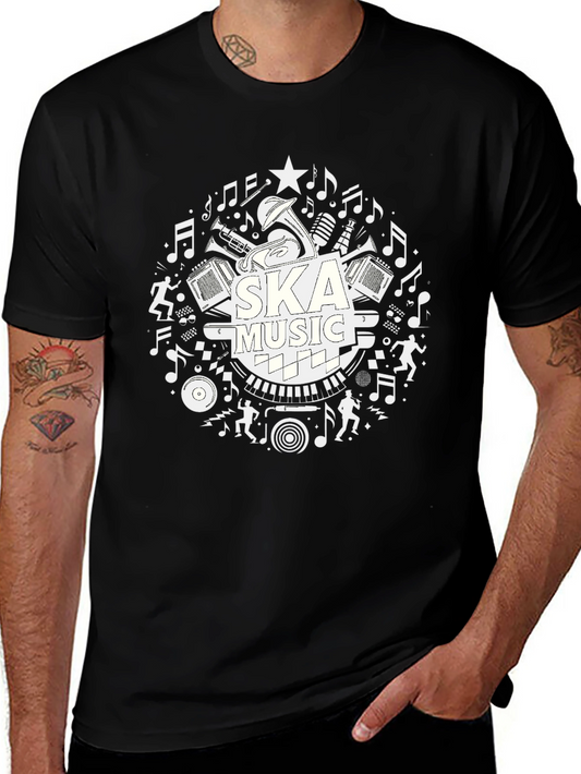 Ska Music Graphic T-Shirt - Black Cotton Tee
